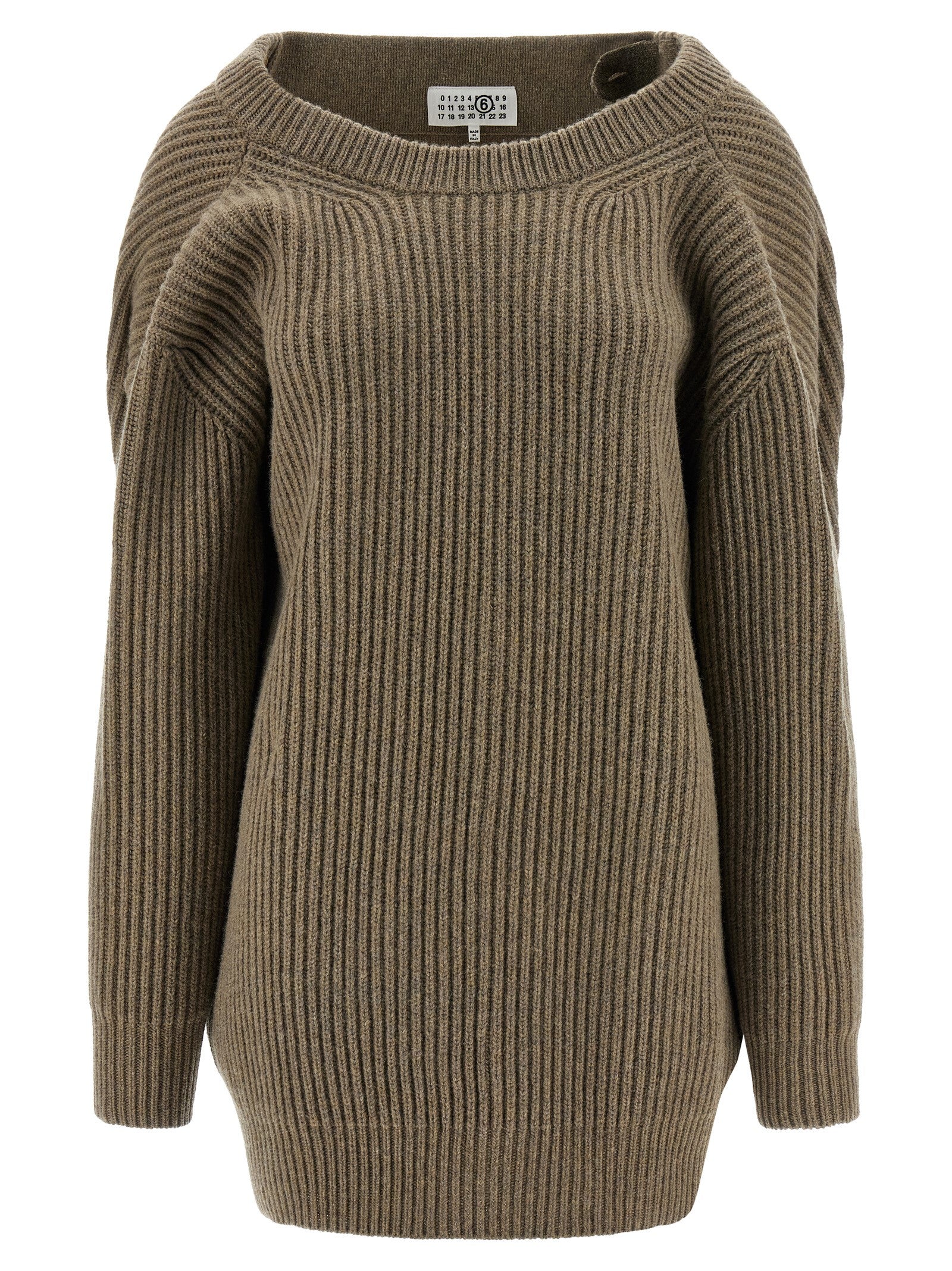 MM6 Maison Margiela Kurzes Kleid aus beiger Schurwolle