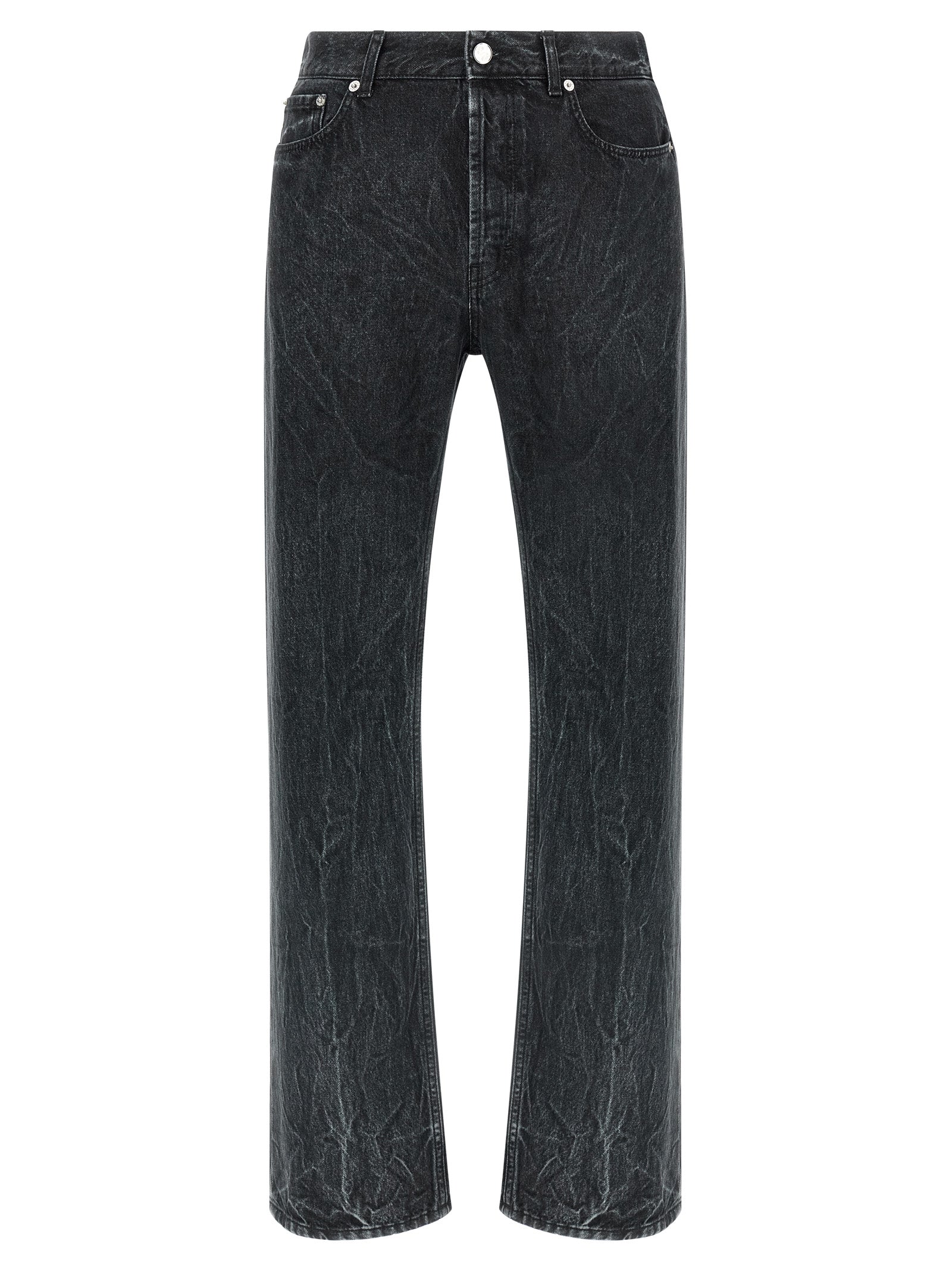 SÉFR Schwarze Baumwoll-Jeans mit geradem Bein