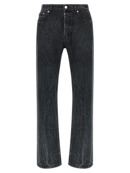 SÉFR Schwarze Baumwoll-Jeans mit geradem Bein