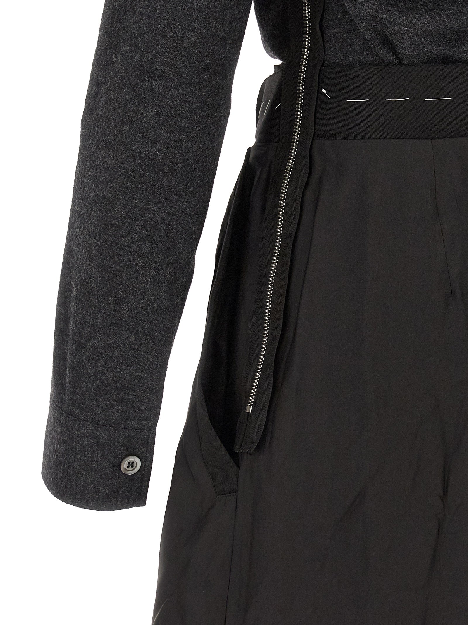 Maison Margiela Graues Midikleid aus reiner Schurwolle