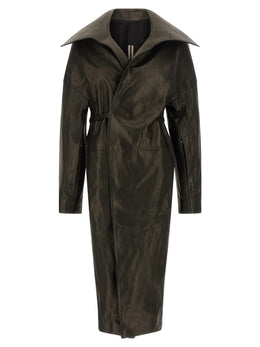 Rick Owens Schwarzer Lammleder Mantel