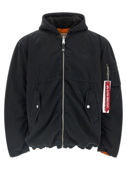 PURPLE Mehrfarbige Baumwoll-Bomberjacke