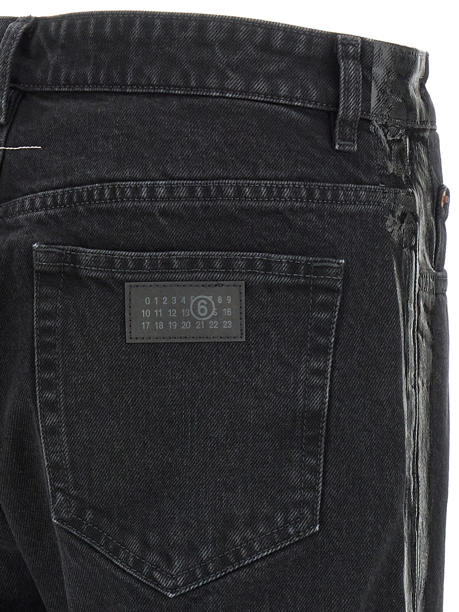 MM6 Maison Margiela Schwarze Baumwoll-Jeans mit schmal zulaufendem Bein