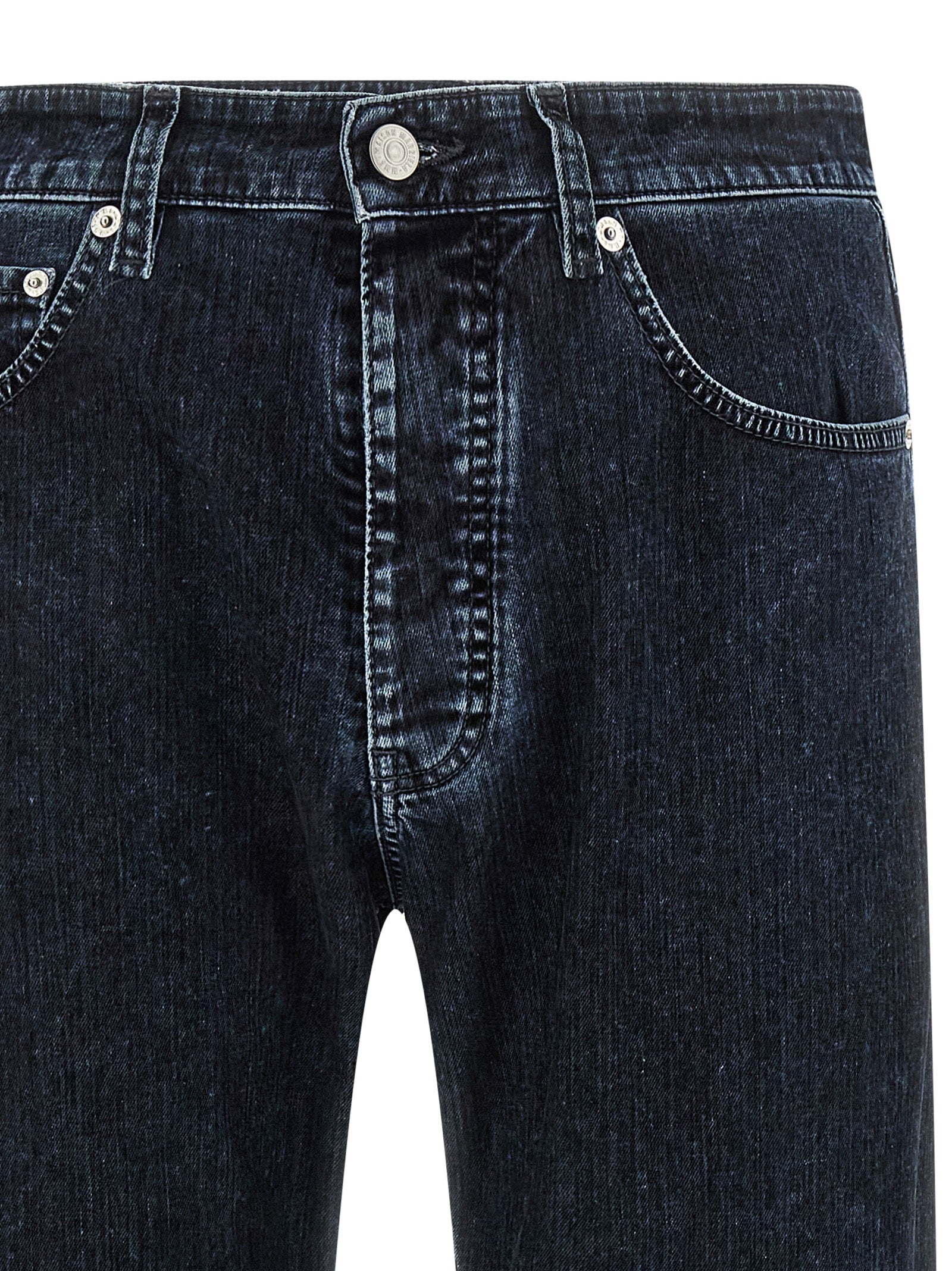 MM6 Maison Margiela Schwarze Baumwoll-Jeans mit geradem Bein