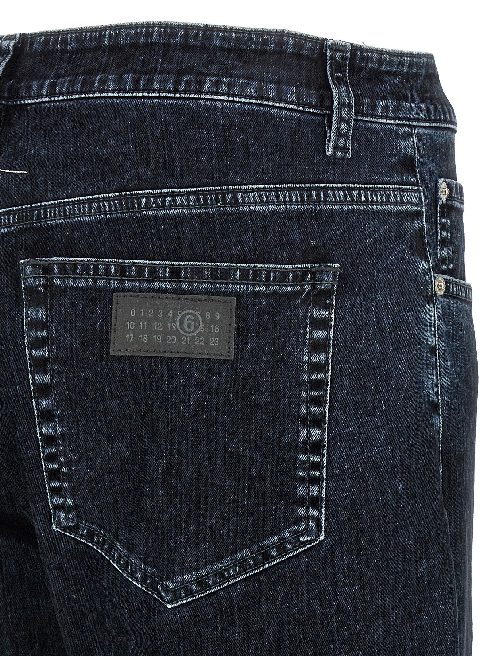 MM6 Maison Margiela Schwarze Baumwoll-Jeans mit geradem Bein