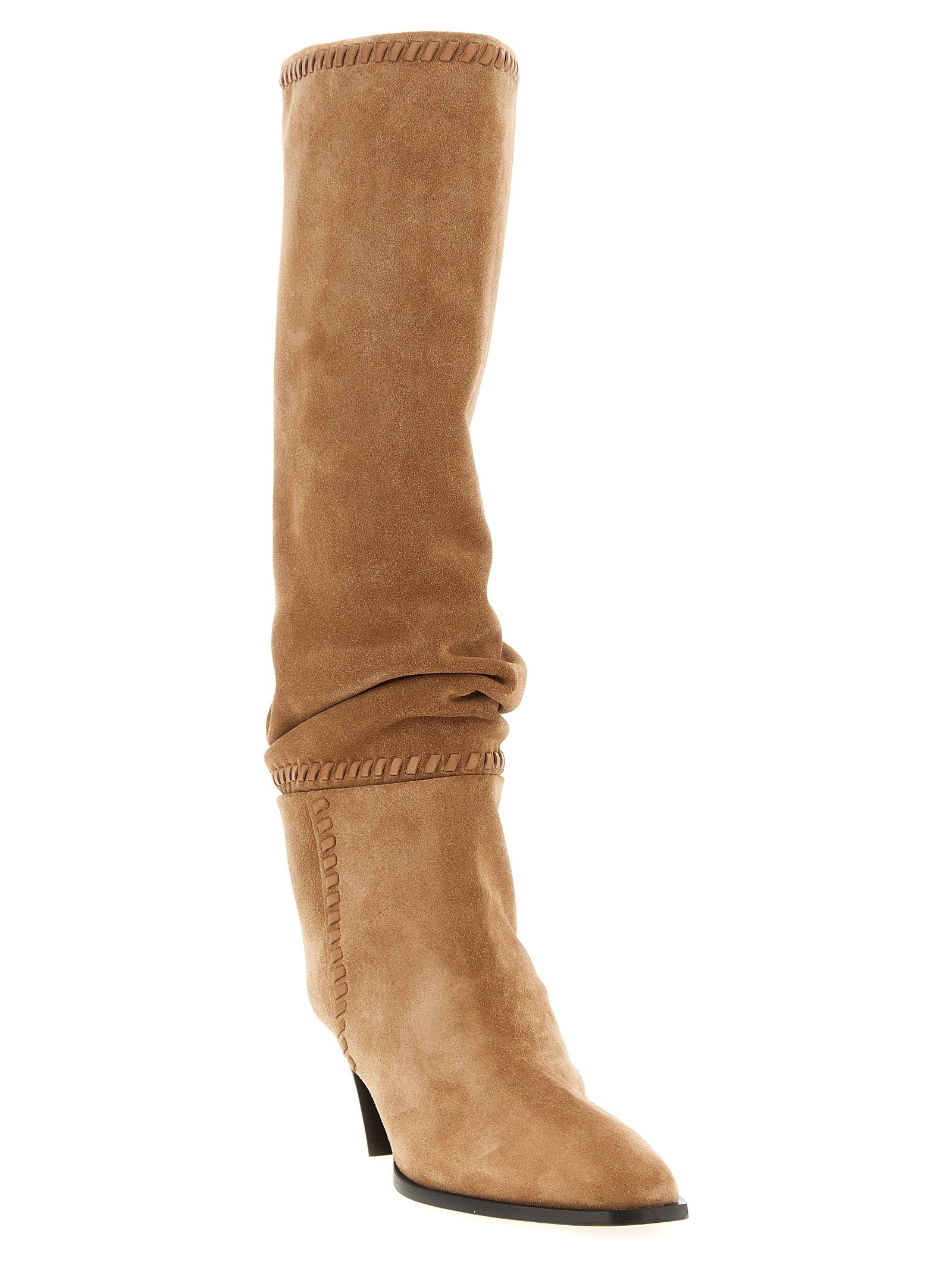 Jimmy Choo Beige Leder Over The Knee