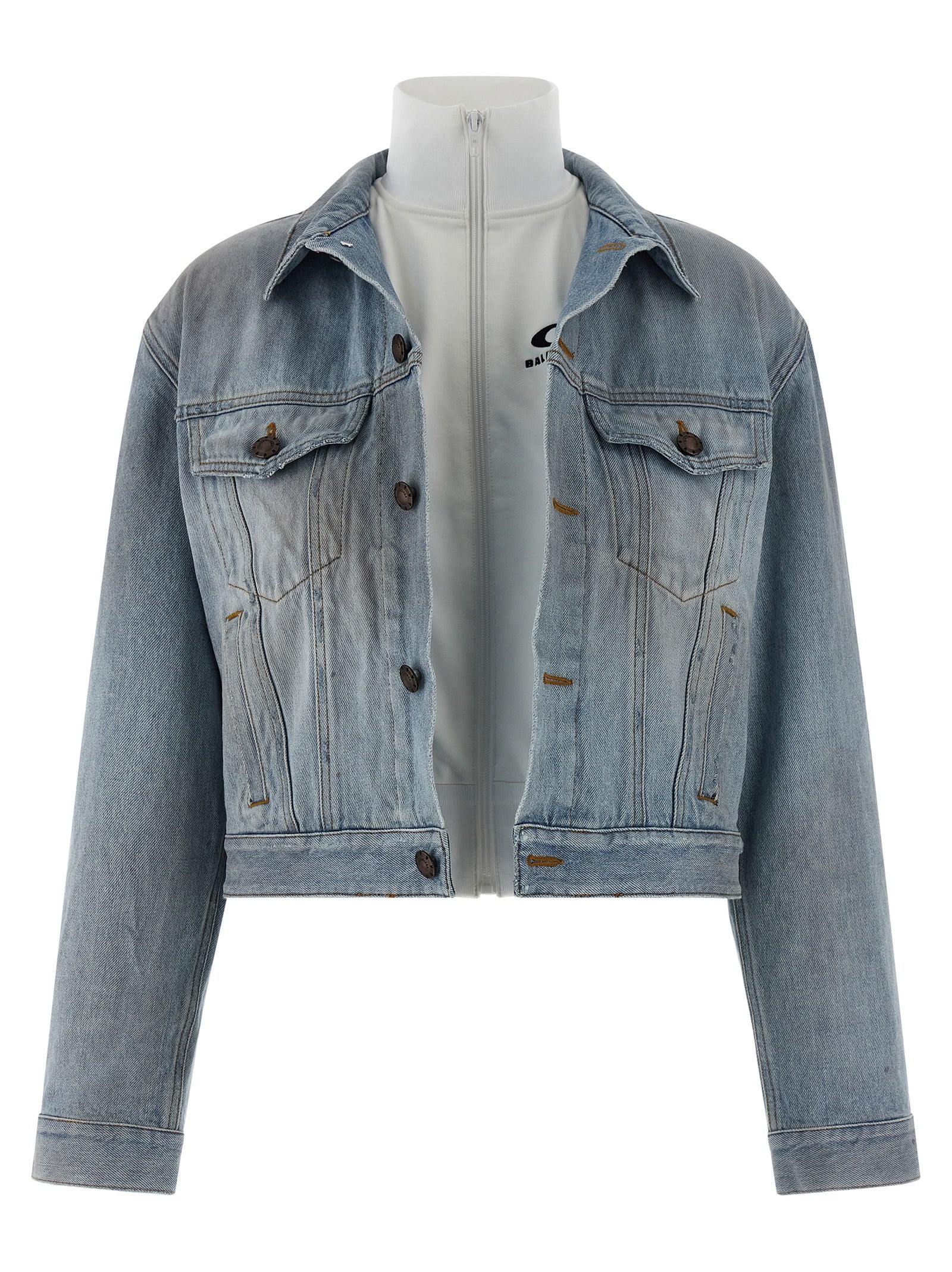 Balenciaga Blaue Jeansjacke aus Baumwolle