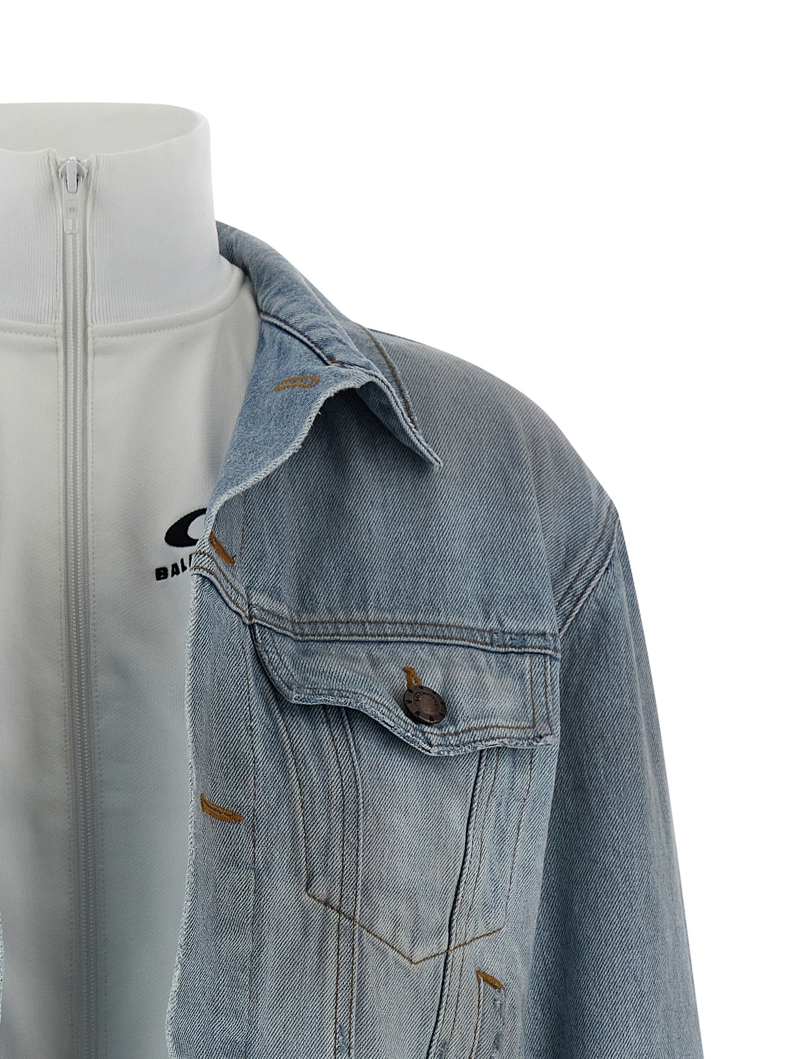 Balenciaga Blaue Jeansjacke aus Baumwolle