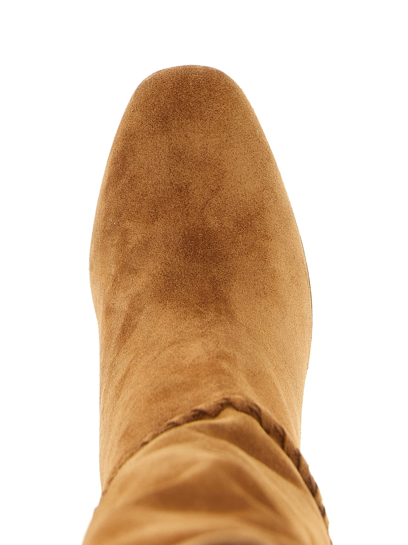Aquazzura Beige Kalbsleder Overknee-Stiefel