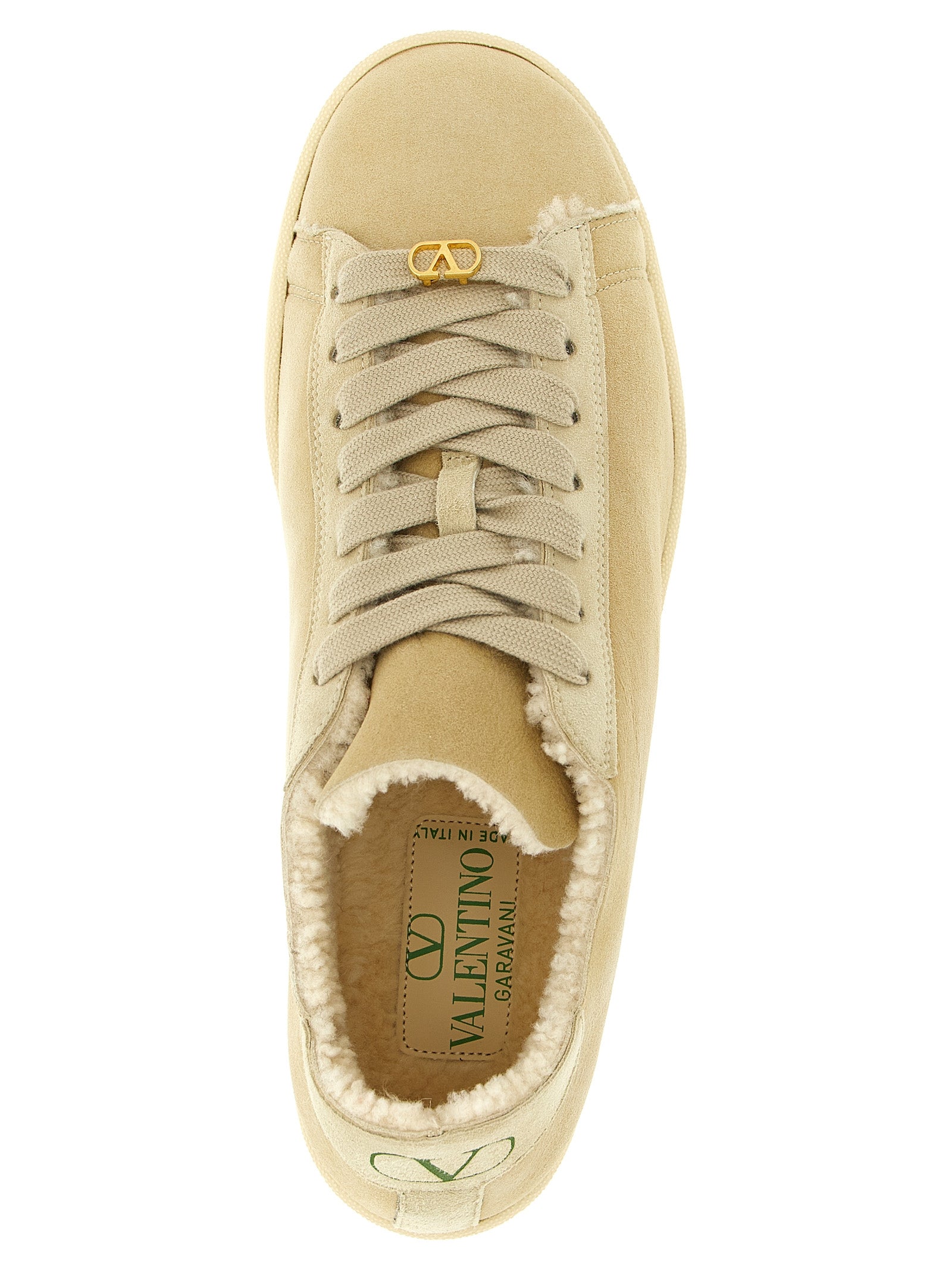 Valentino Garavani Beige Ziegenleder Low-Top-Sneaker