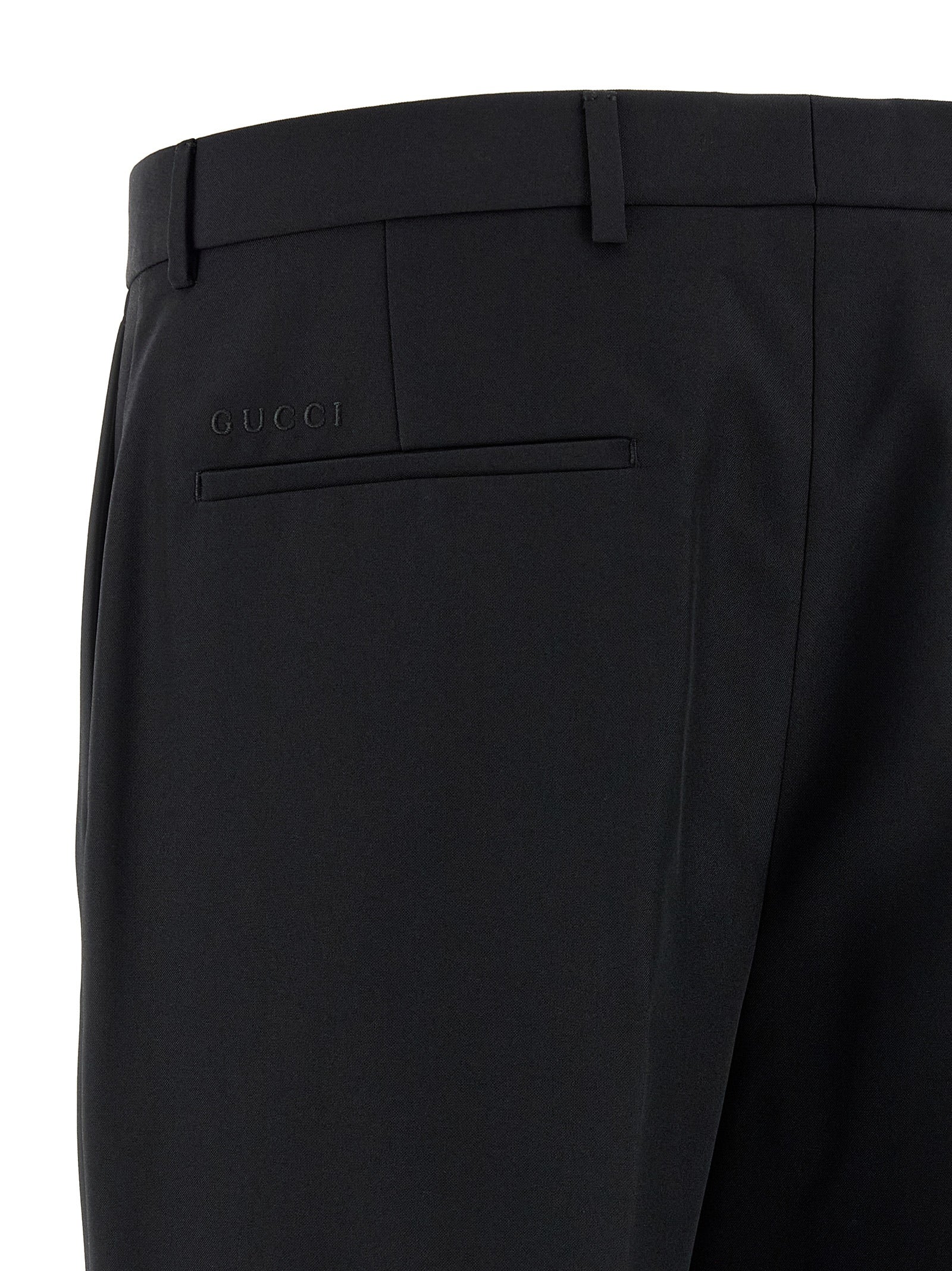 Gucci Schwarze Palazzo-Hose aus Polyester