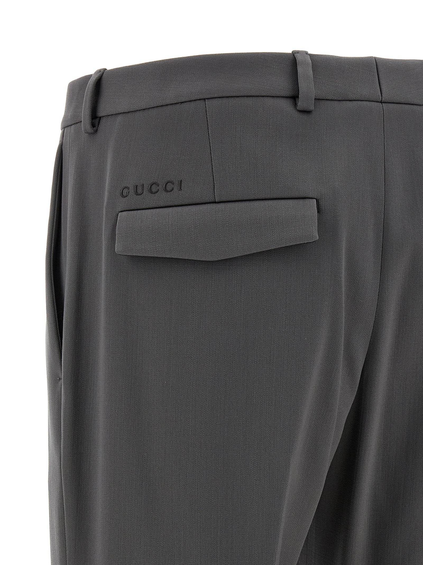 Gucci Graue Wollstoffhose