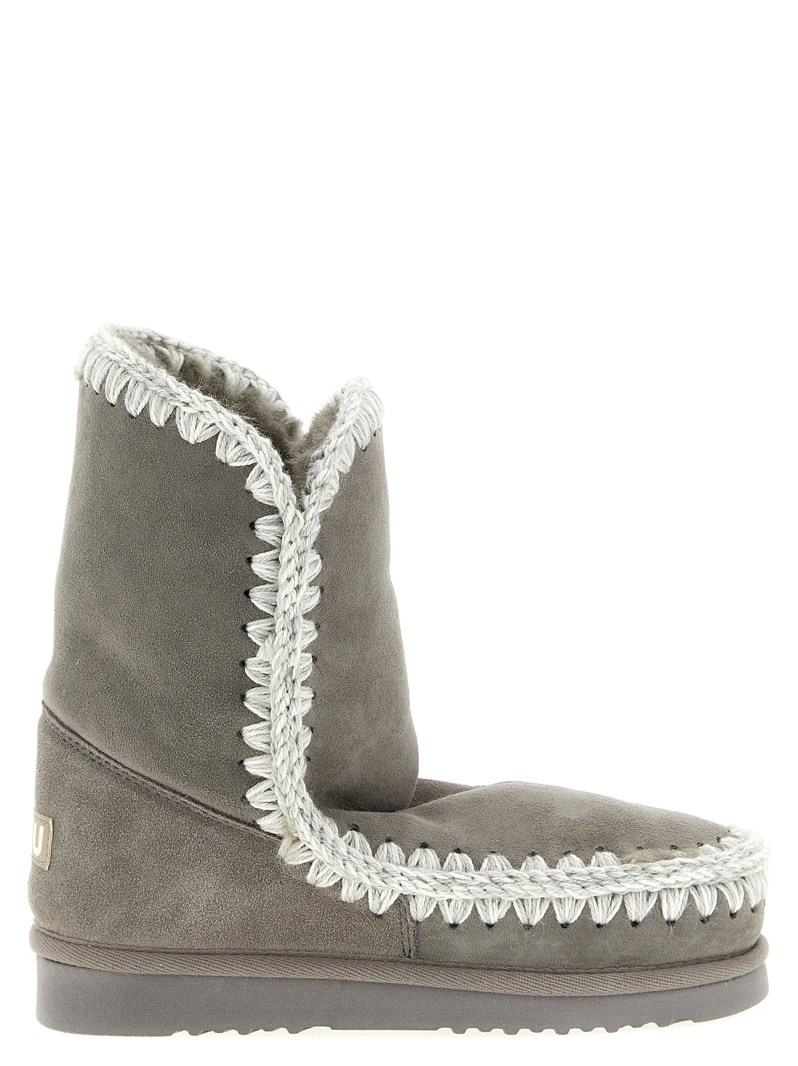 Mou Graue Lammleder-Stiefeletten