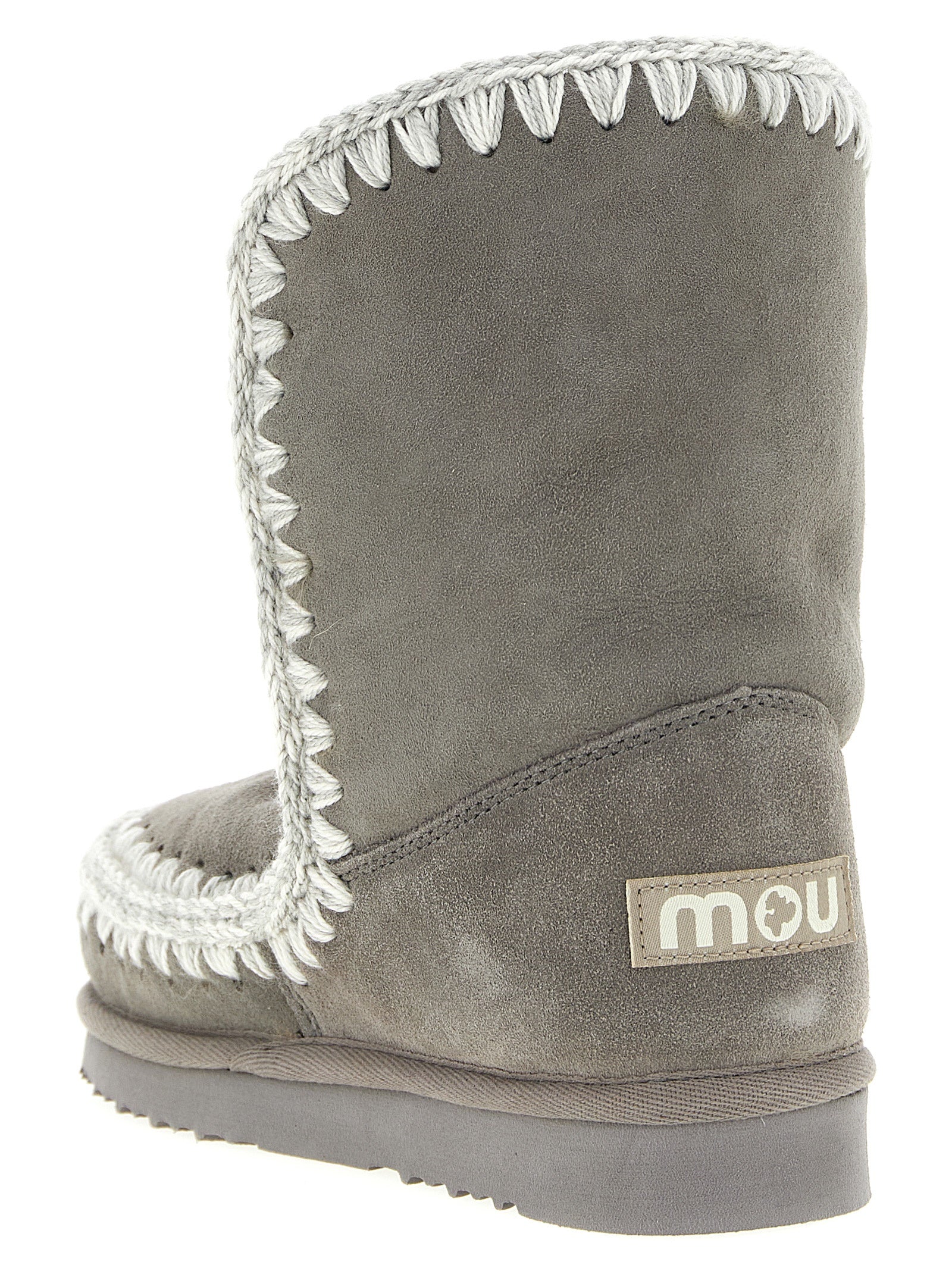 Mou Graue Lammleder-Stiefeletten