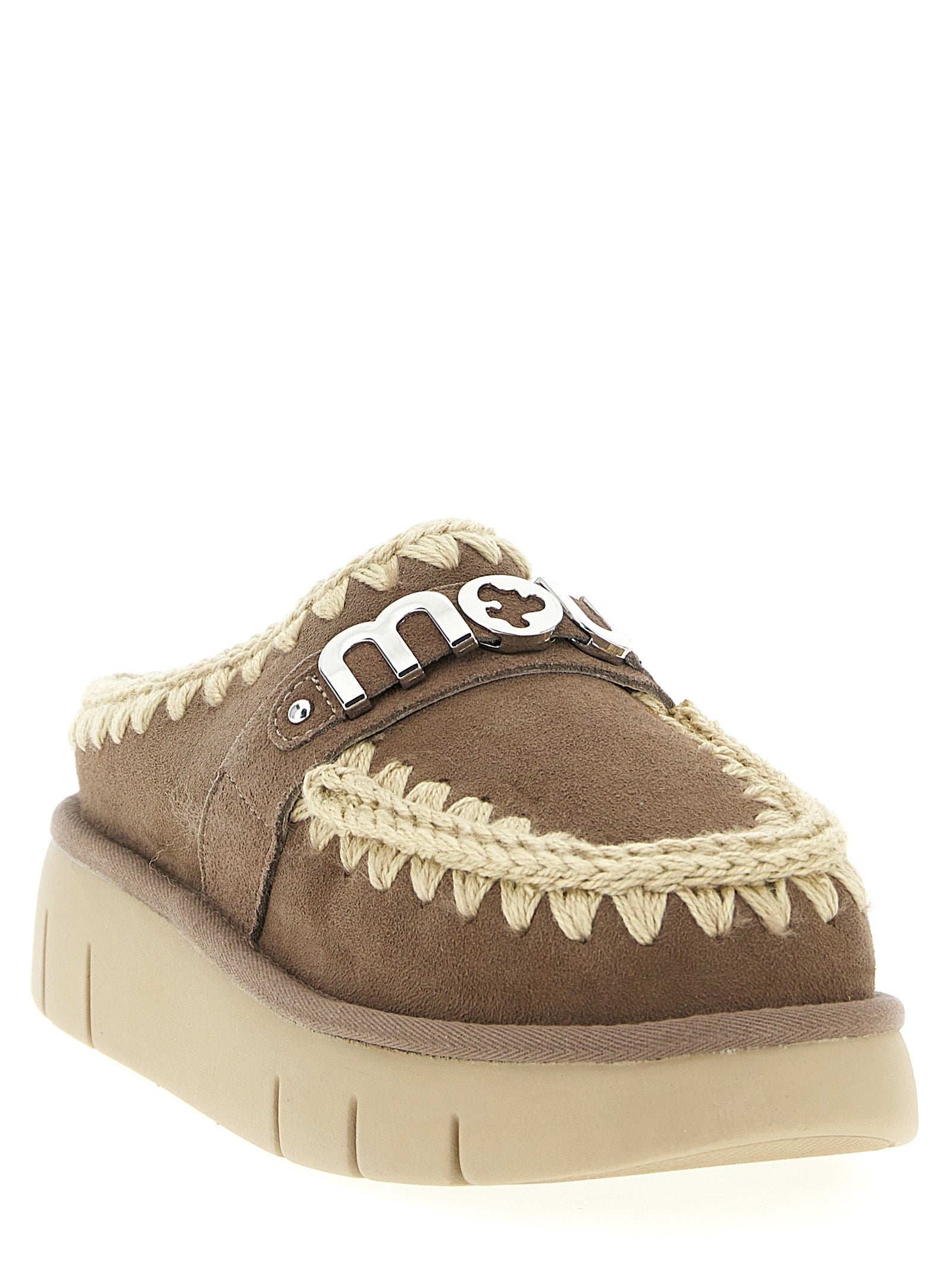 Mou Braune Lammleder-Clogs