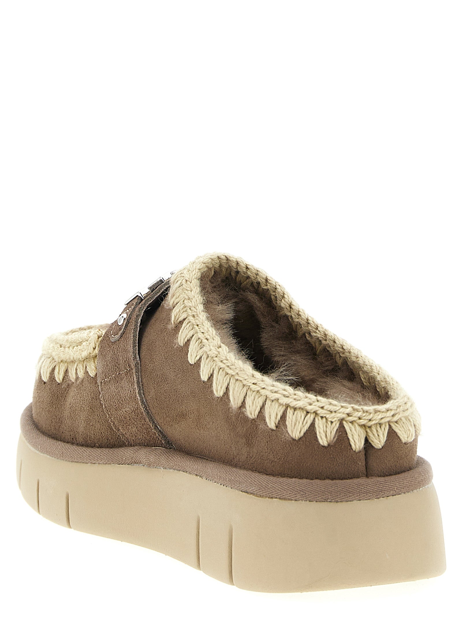 Mou Braune Lammleder-Clogs