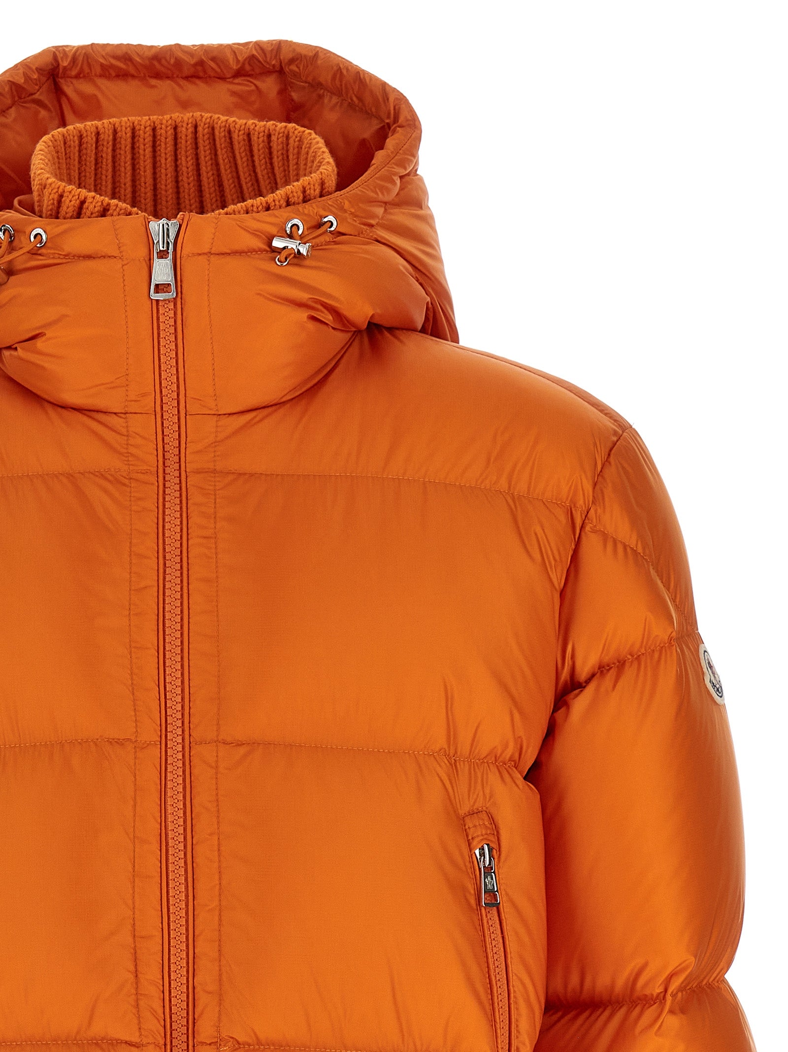 Moncler Orange Polyamid Jacke Lang