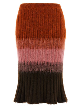 Fendi Midilanger Rock aus mehrfarbiger Wolle