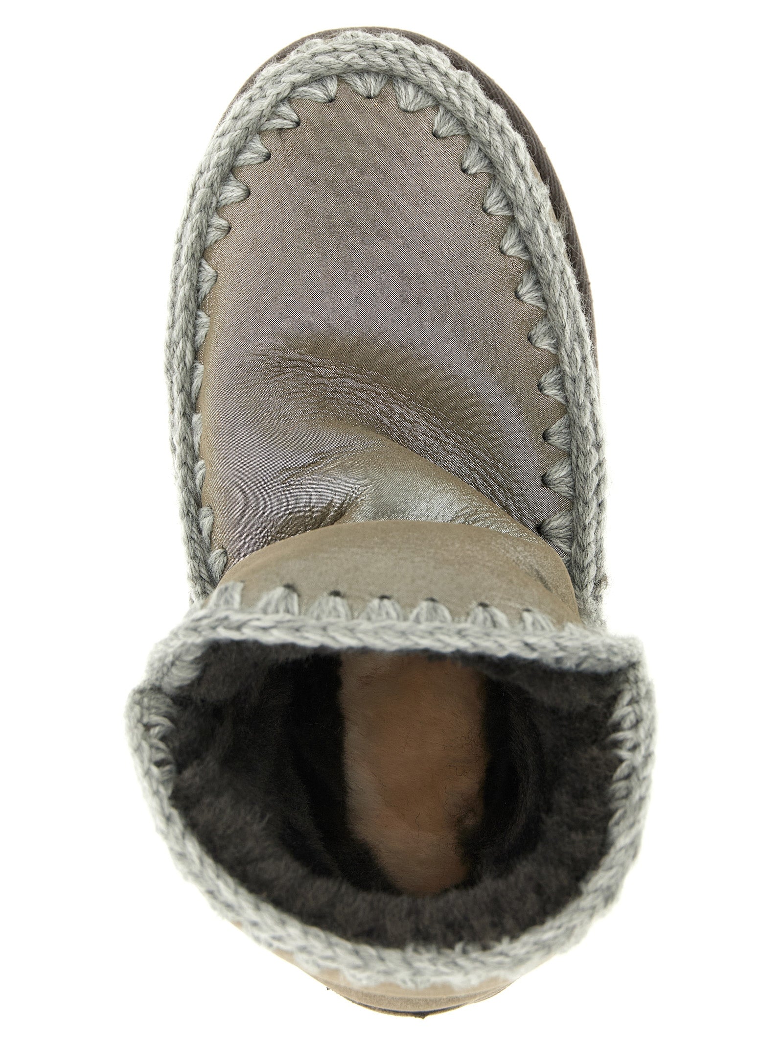 Mou Ankle Boots aus silbernem Lammleder
