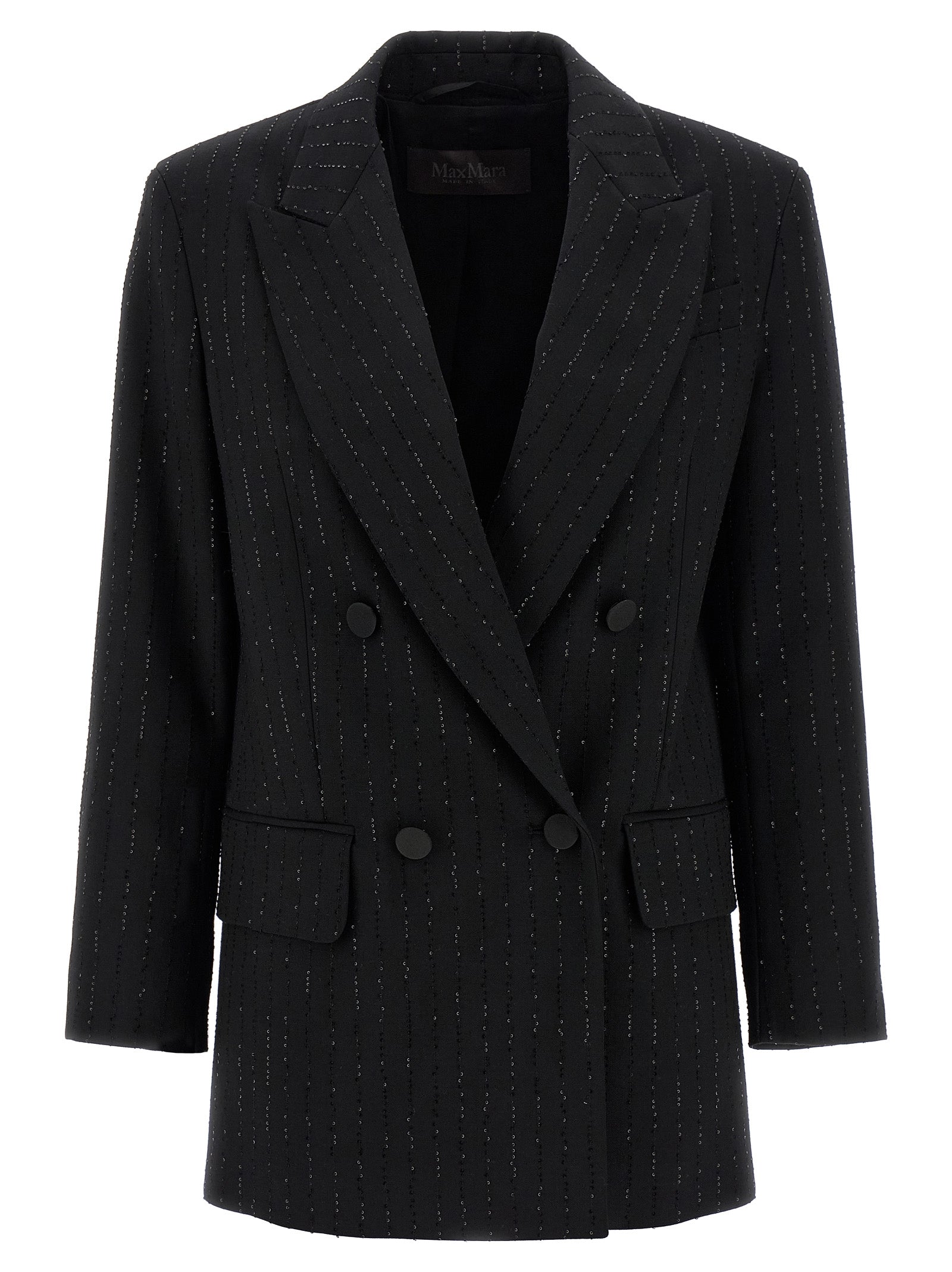 Max Mara Schwarzer Blazer aus reiner Schurwolle