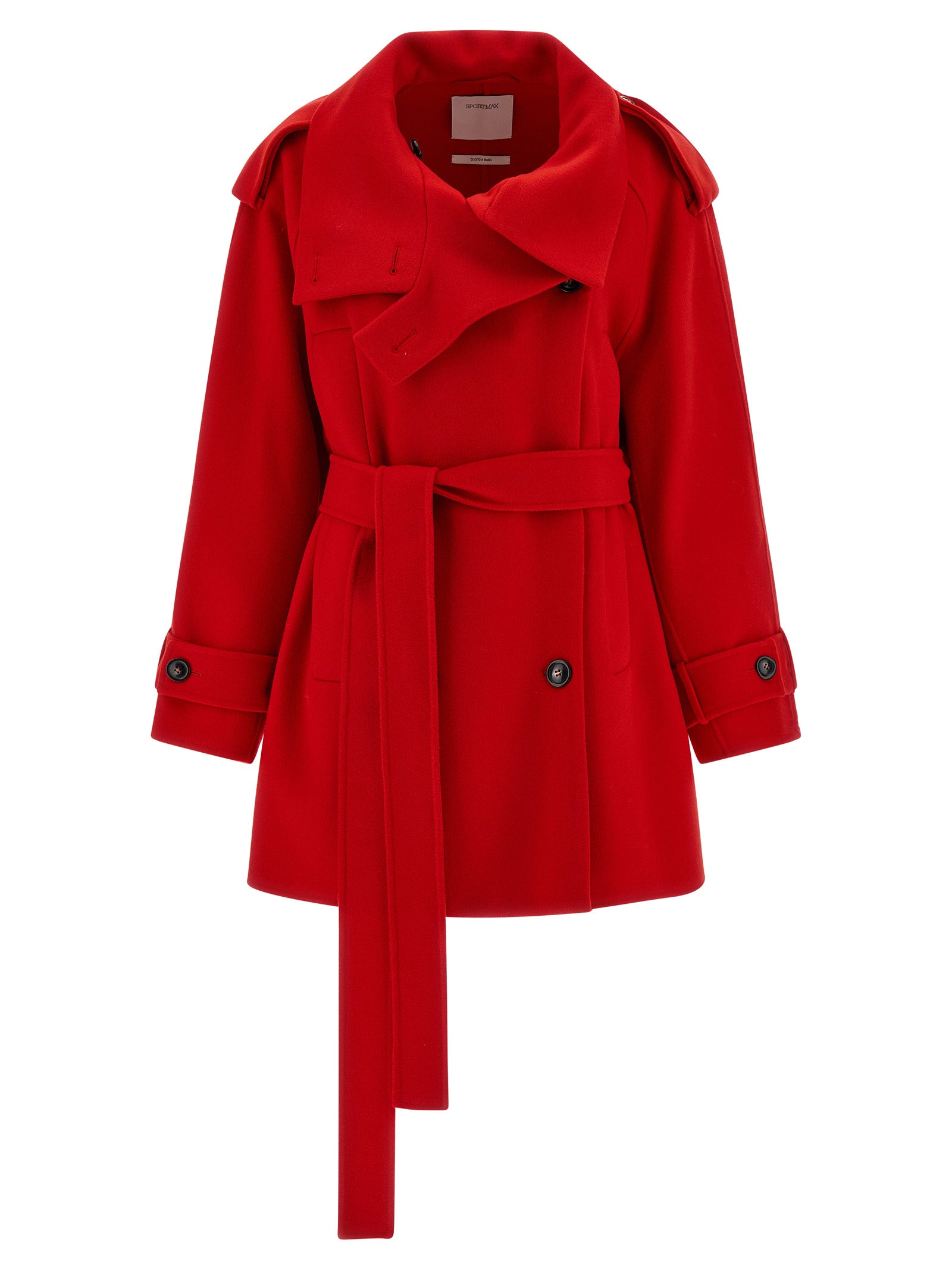 Sportmax Mehrfarbiger Mantel aus reiner Schurwolle