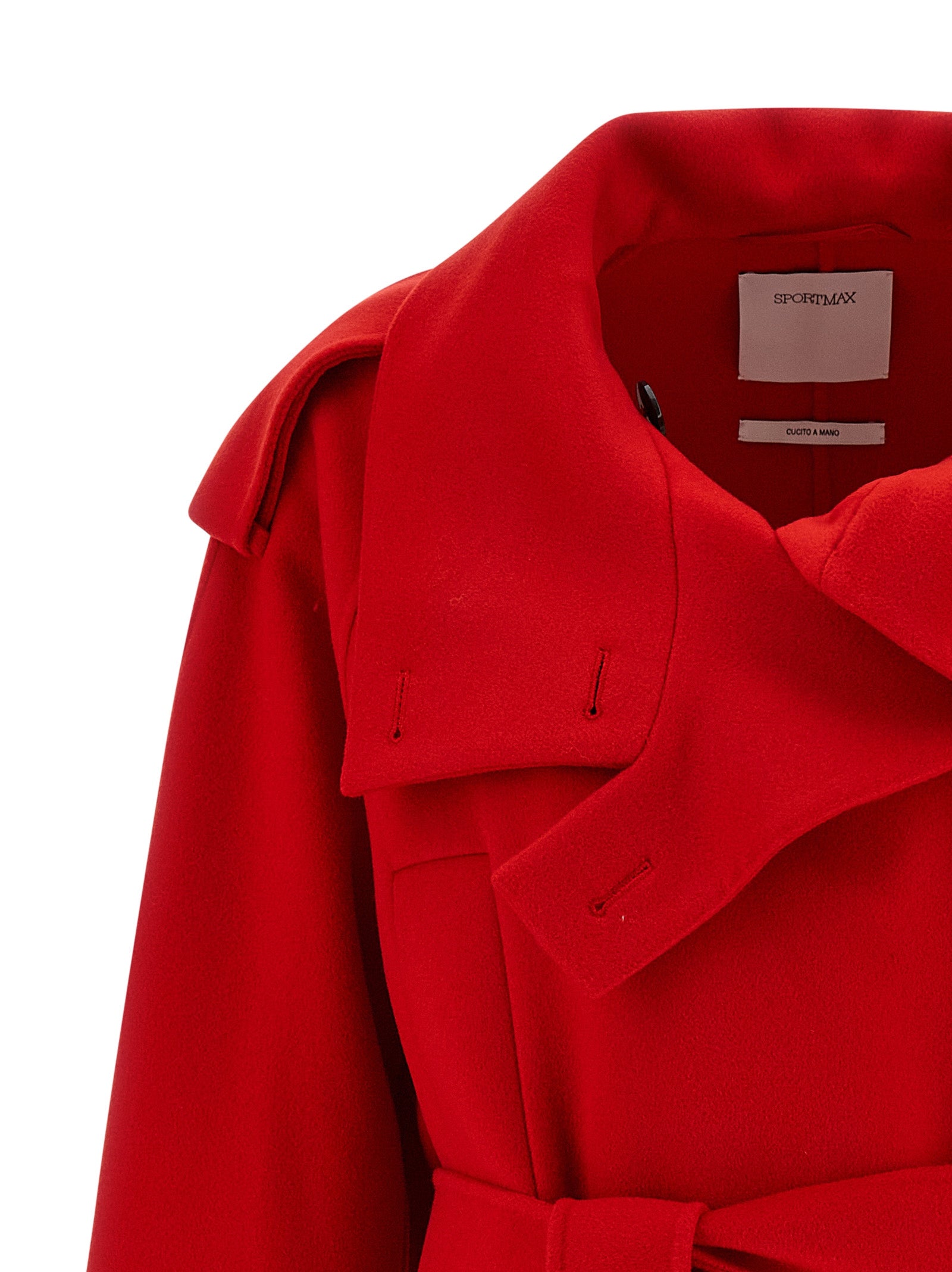 Sportmax Mehrfarbiger Mantel aus reiner Schurwolle