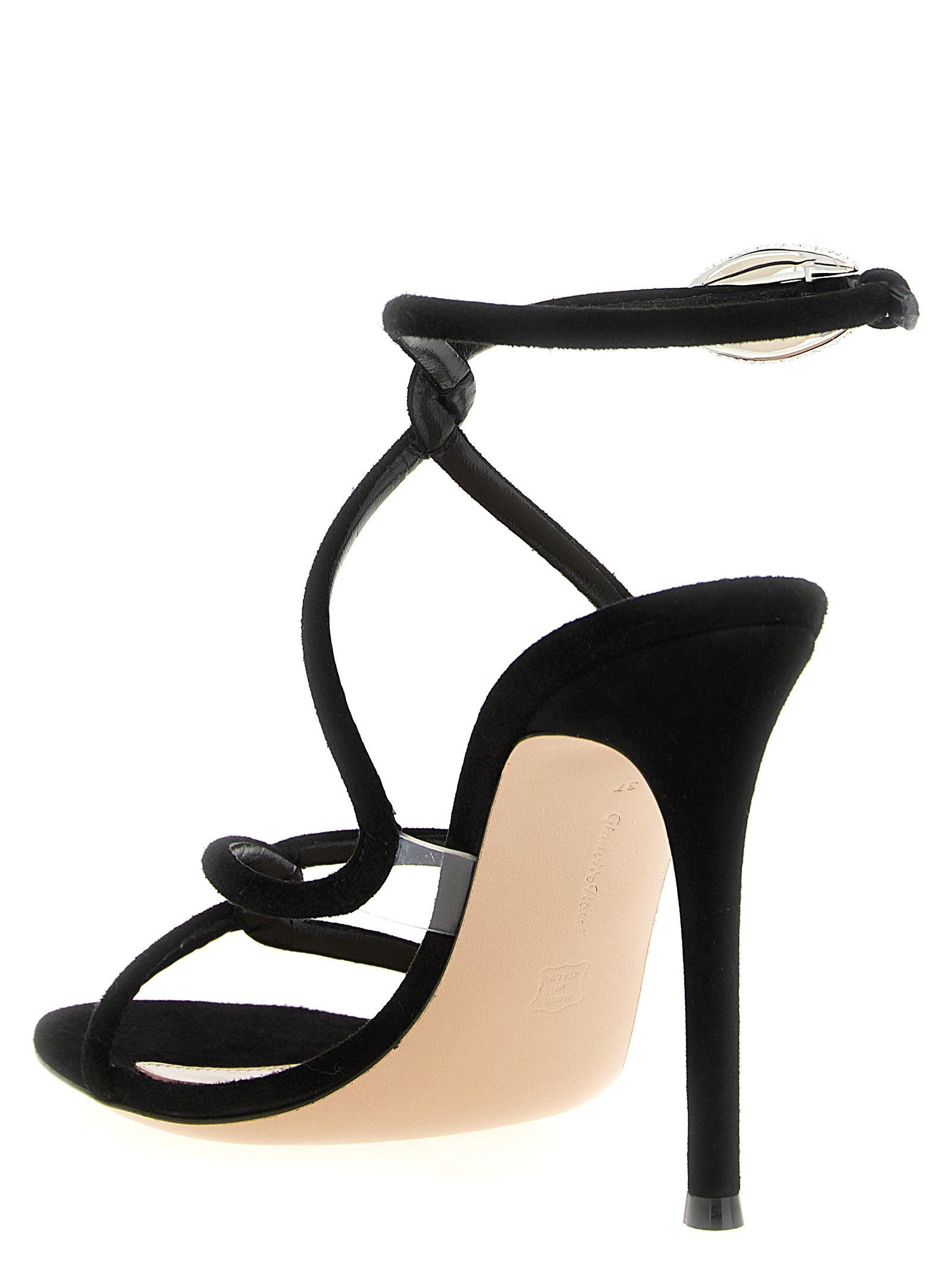 Gianvito Rossi Sandale mit Stiletto-Absatz aus schwarzem Wildleder