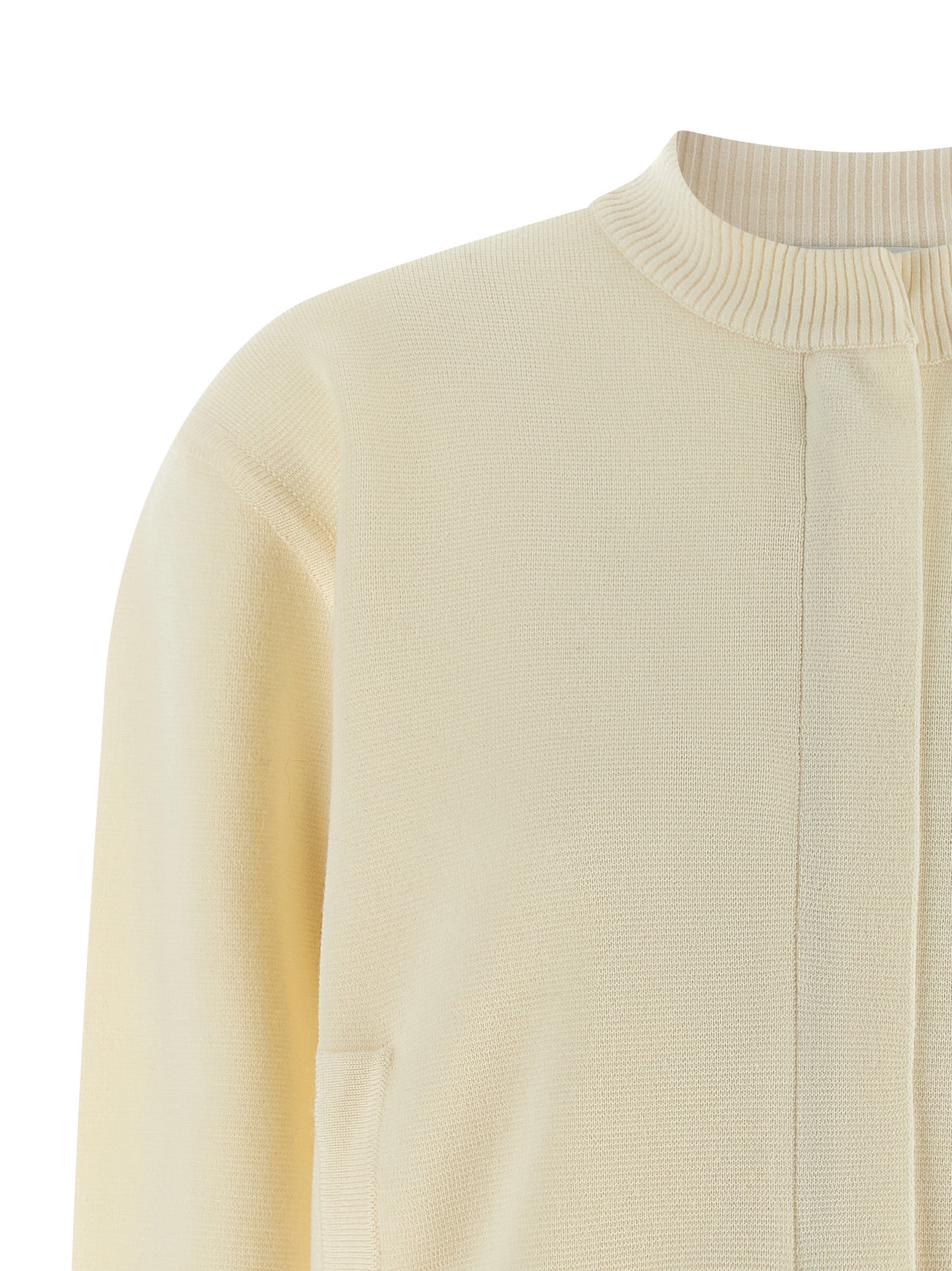 Max Mara Weiße Strickjacke aus reiner Schurwolle
