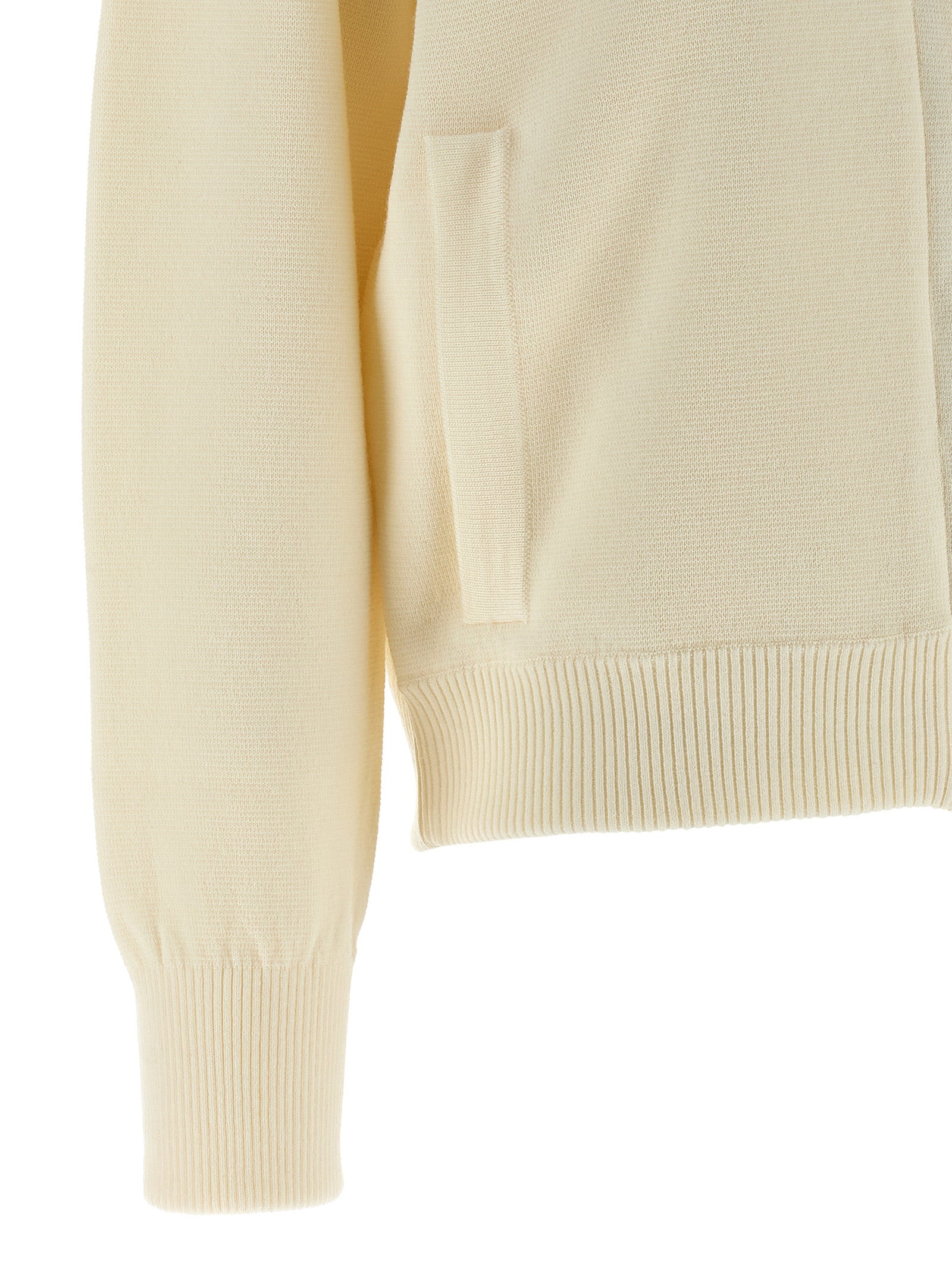 Max Mara Weiße Strickjacke aus reiner Schurwolle
