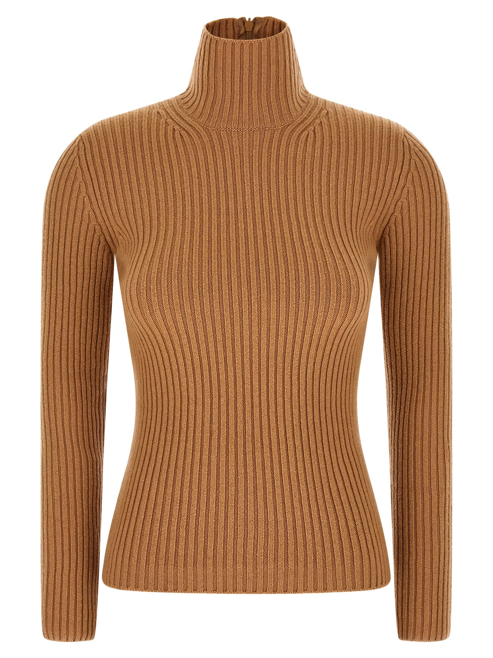 Max Mara Beige Wollstrickjacke
