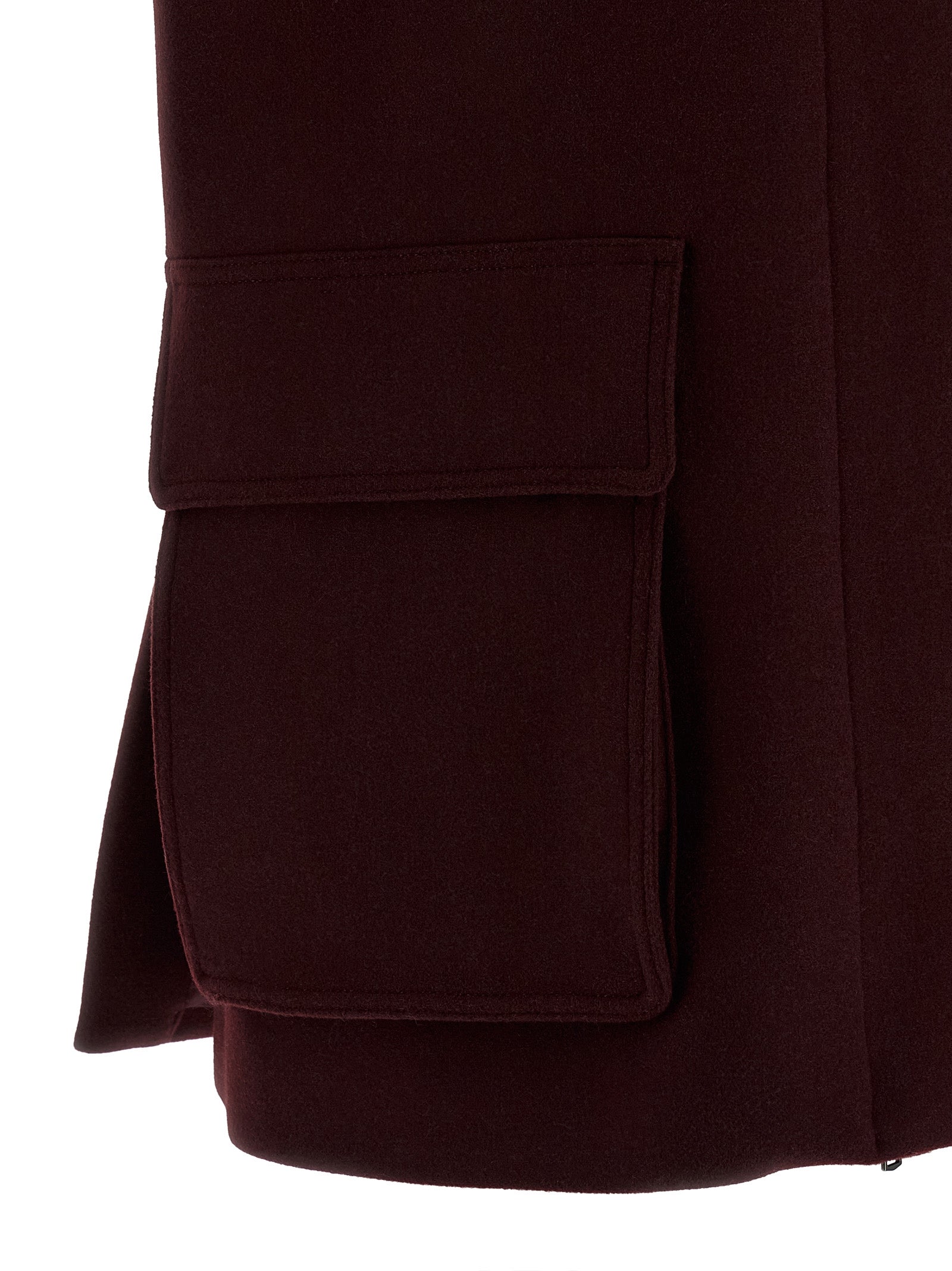 Max Mara Ärmellose Jacke aus bordeauxroter Schurwolle