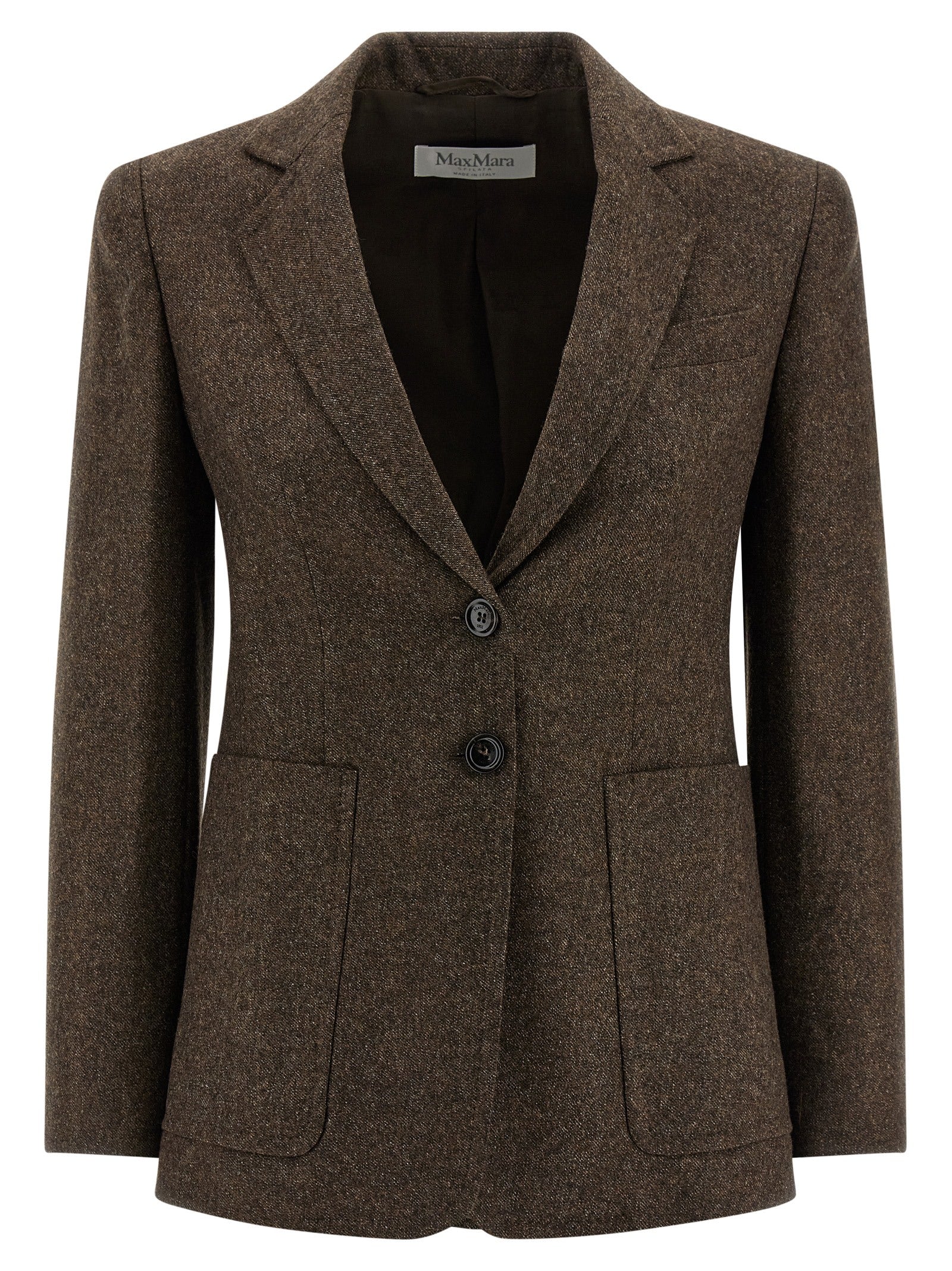 Max Mara Brauner Blazer aus reiner Schurwolle