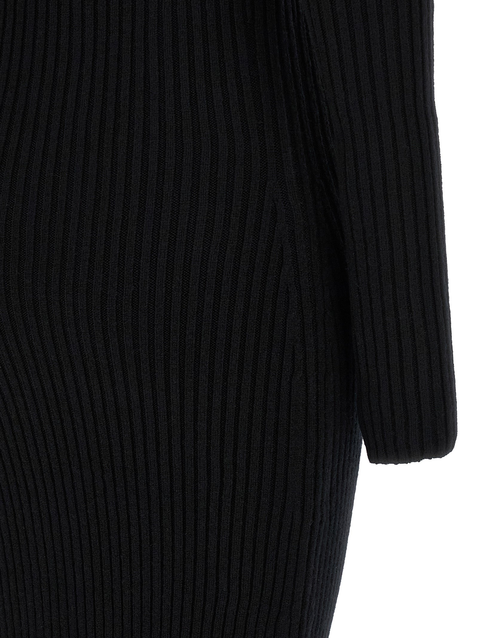Max Mara Langes Wollkleid in Schwarz