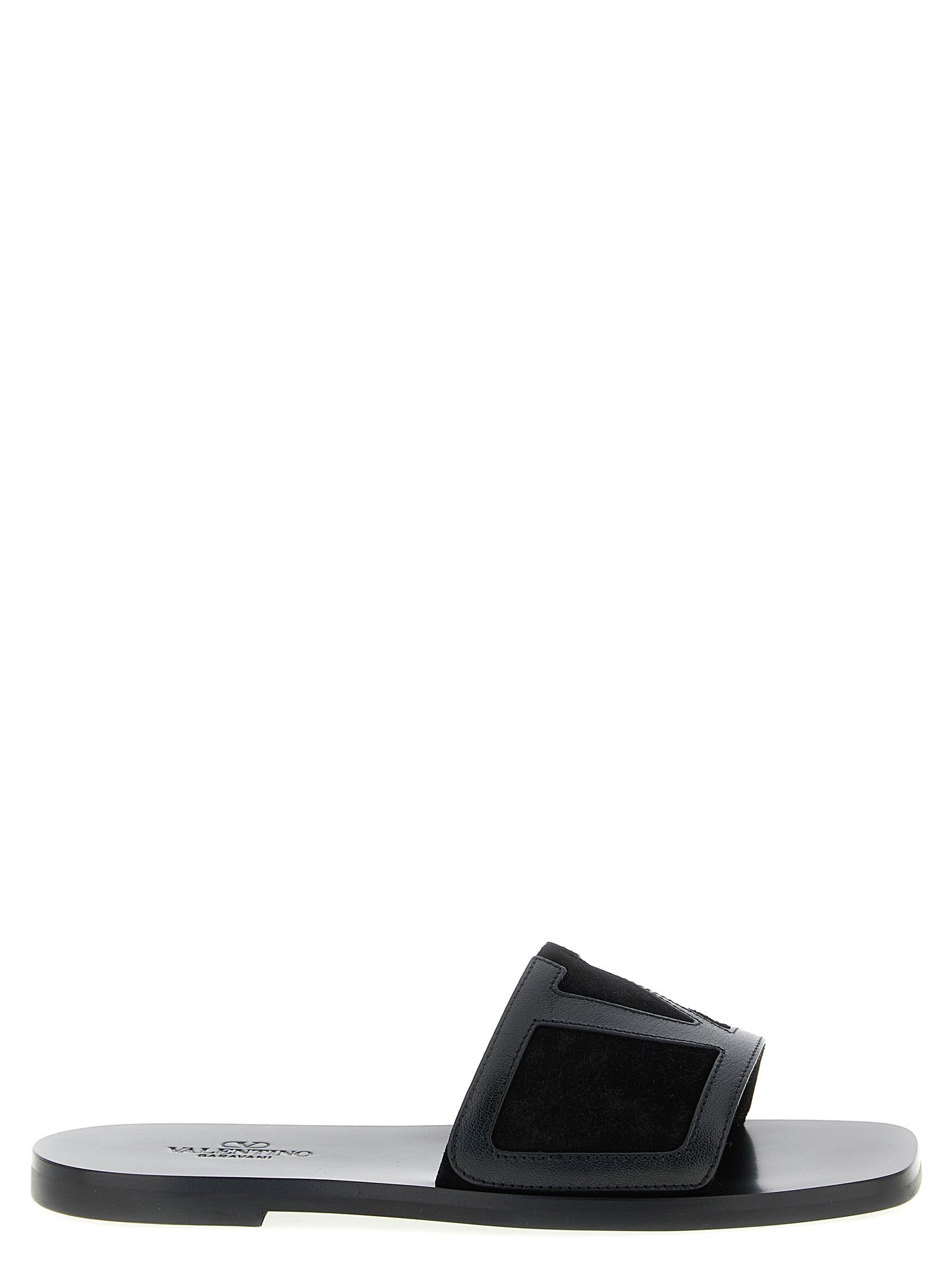 Valentino Garavani Schwarze Kalbsleder-Slipper
