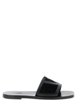 Valentino Garavani Schwarze Kalbsleder-Slipper