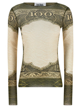Jean Paul Gaultier Langarm-T-Shirt aus mehrfarbigem Polyamid