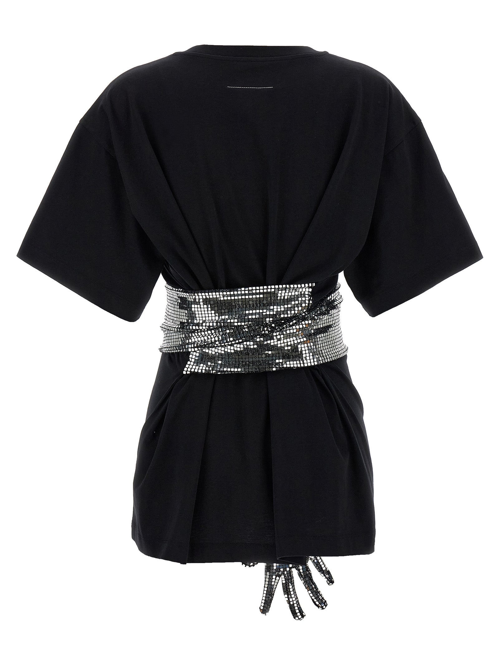 MM6 Maison Margiela Schwarzes Baumwoll-T-Shirt