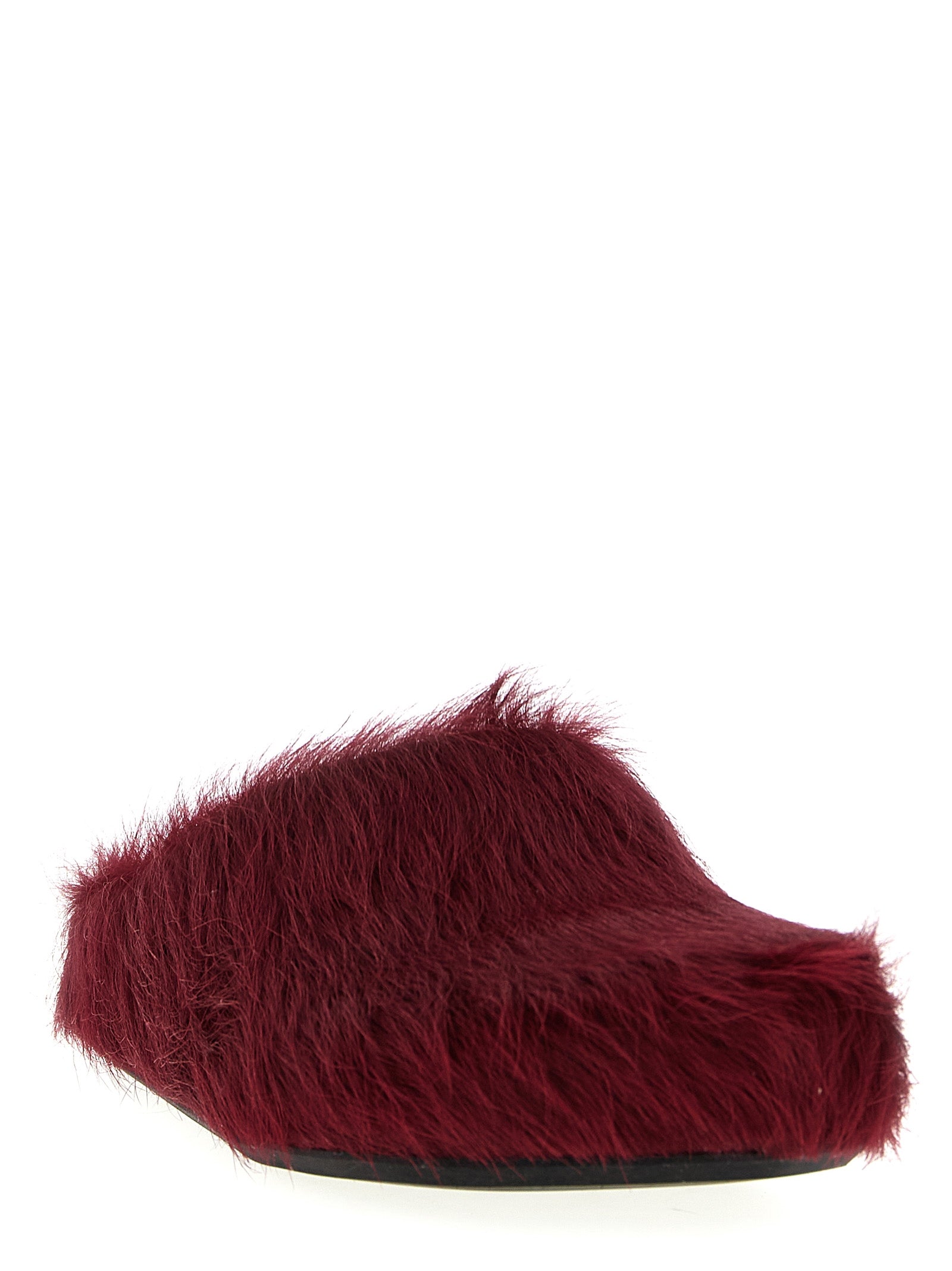 Marni Bordeaux Kalbsleder Clogs