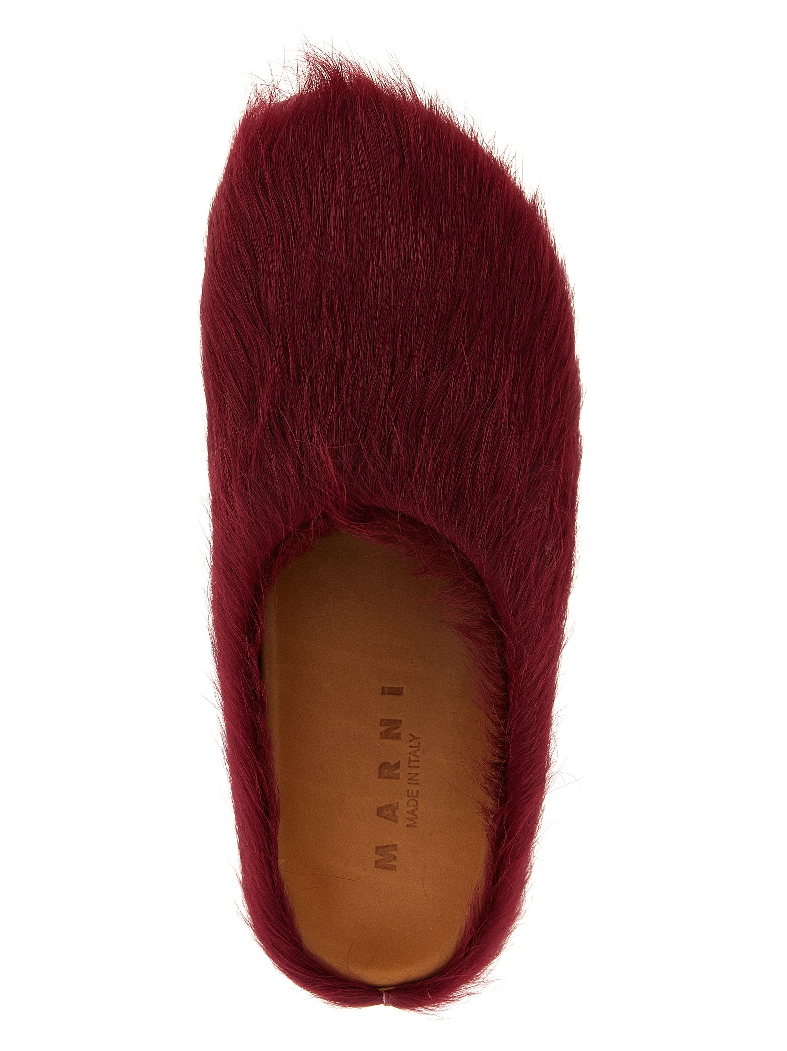 Marni Bordeaux Kalbsleder Clogs