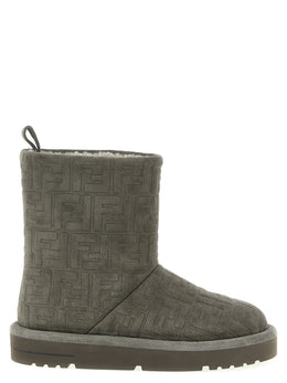 Fendi Graue Stiefeletten aus Kalbsleder