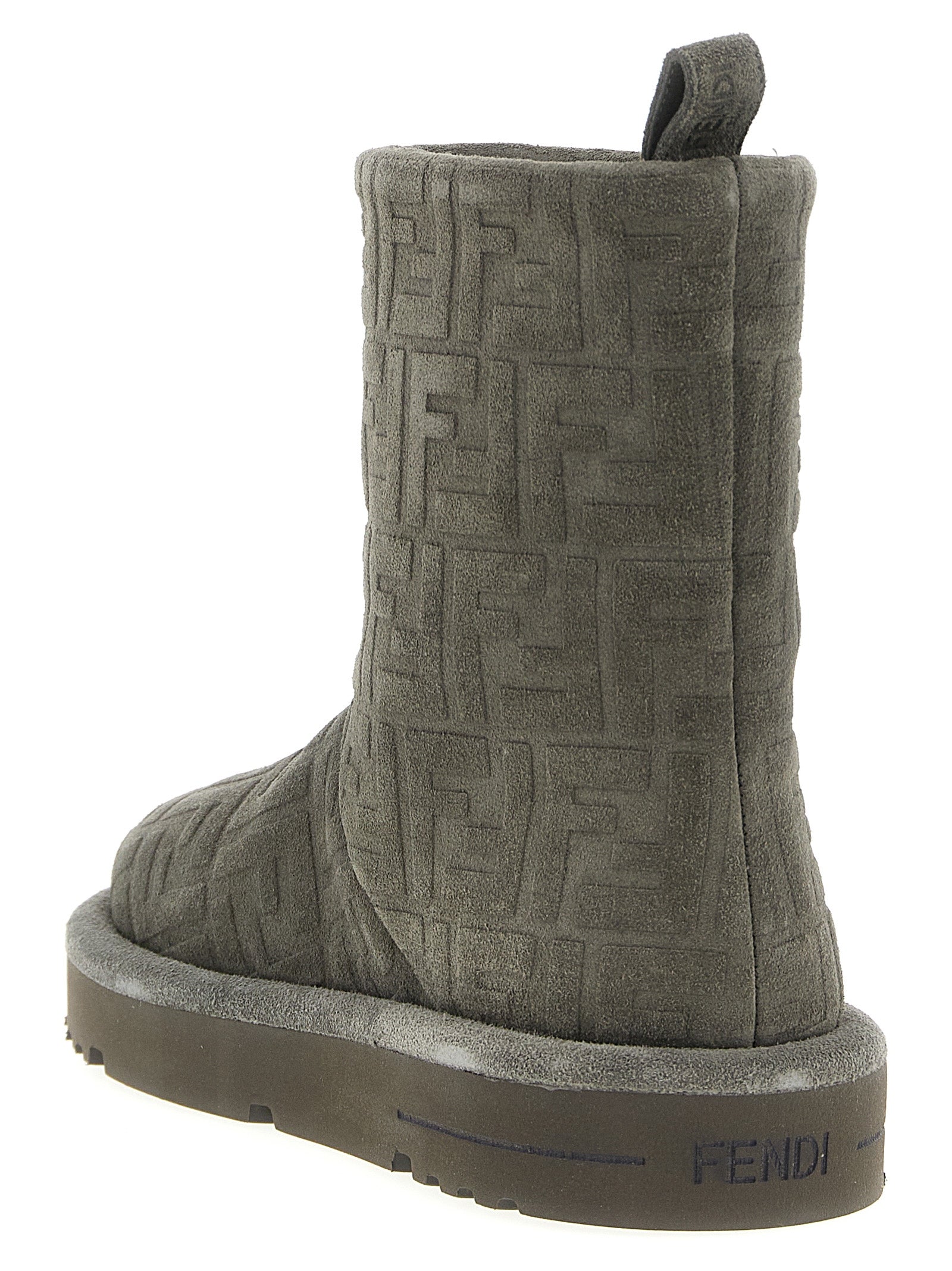 Fendi Graue Stiefeletten aus Kalbsleder