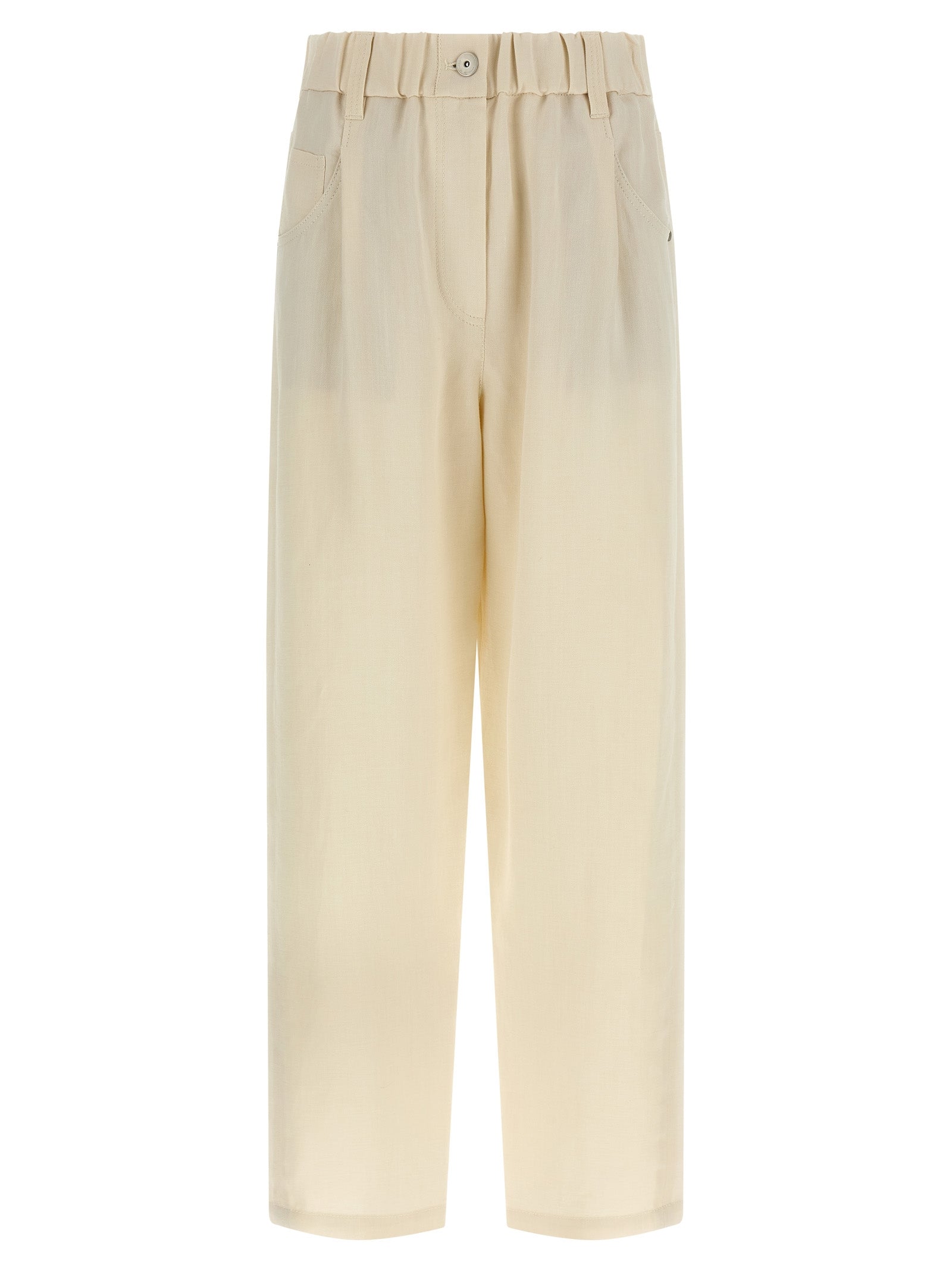 Brunello Cucinelli Weiße Freizeithose aus Viskose