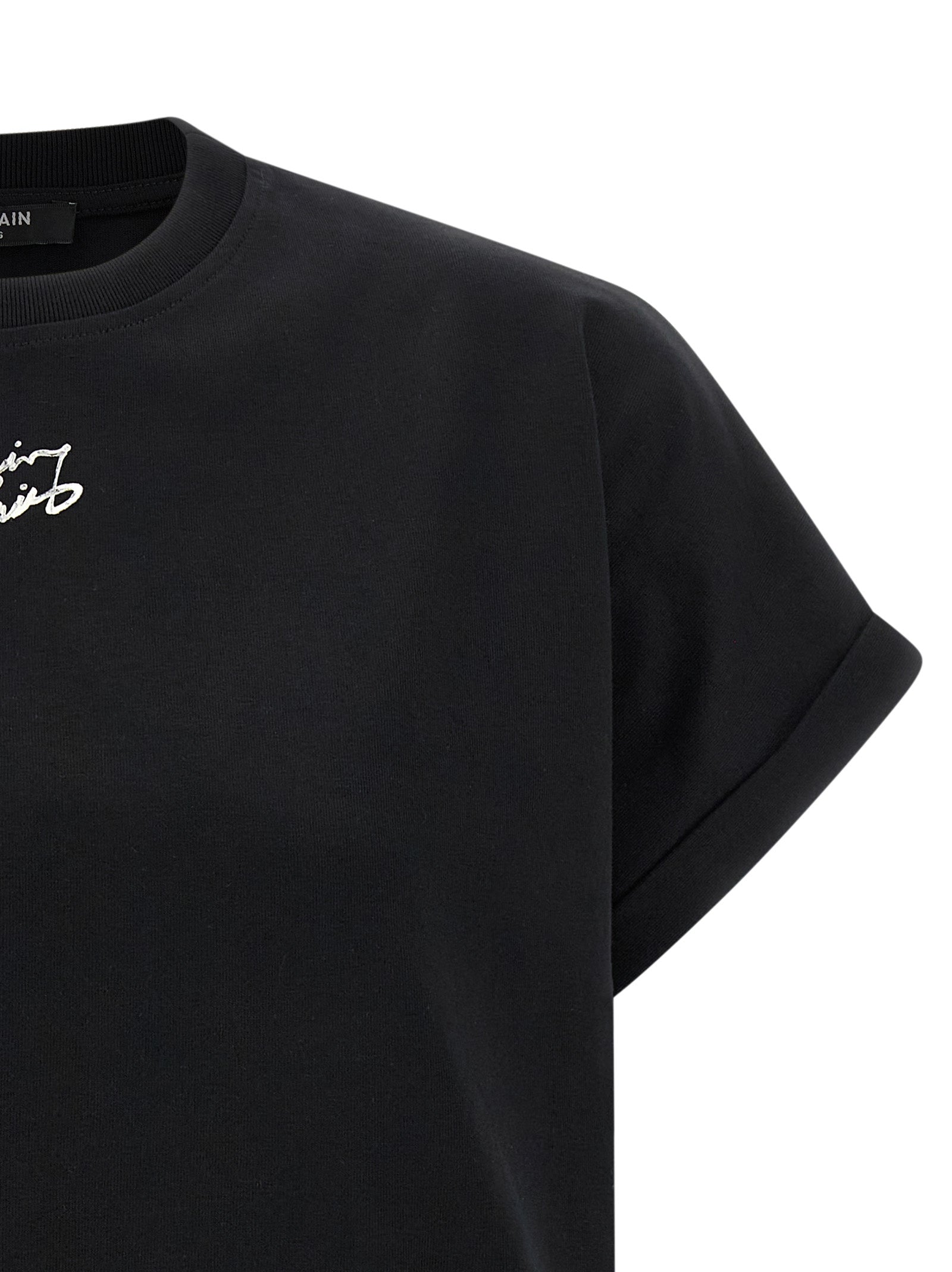 Balmain Schwarzes Baumwoll-T-Shirt