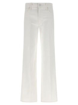 Mother Denim Weiße Baumwoll-Schlagjeans