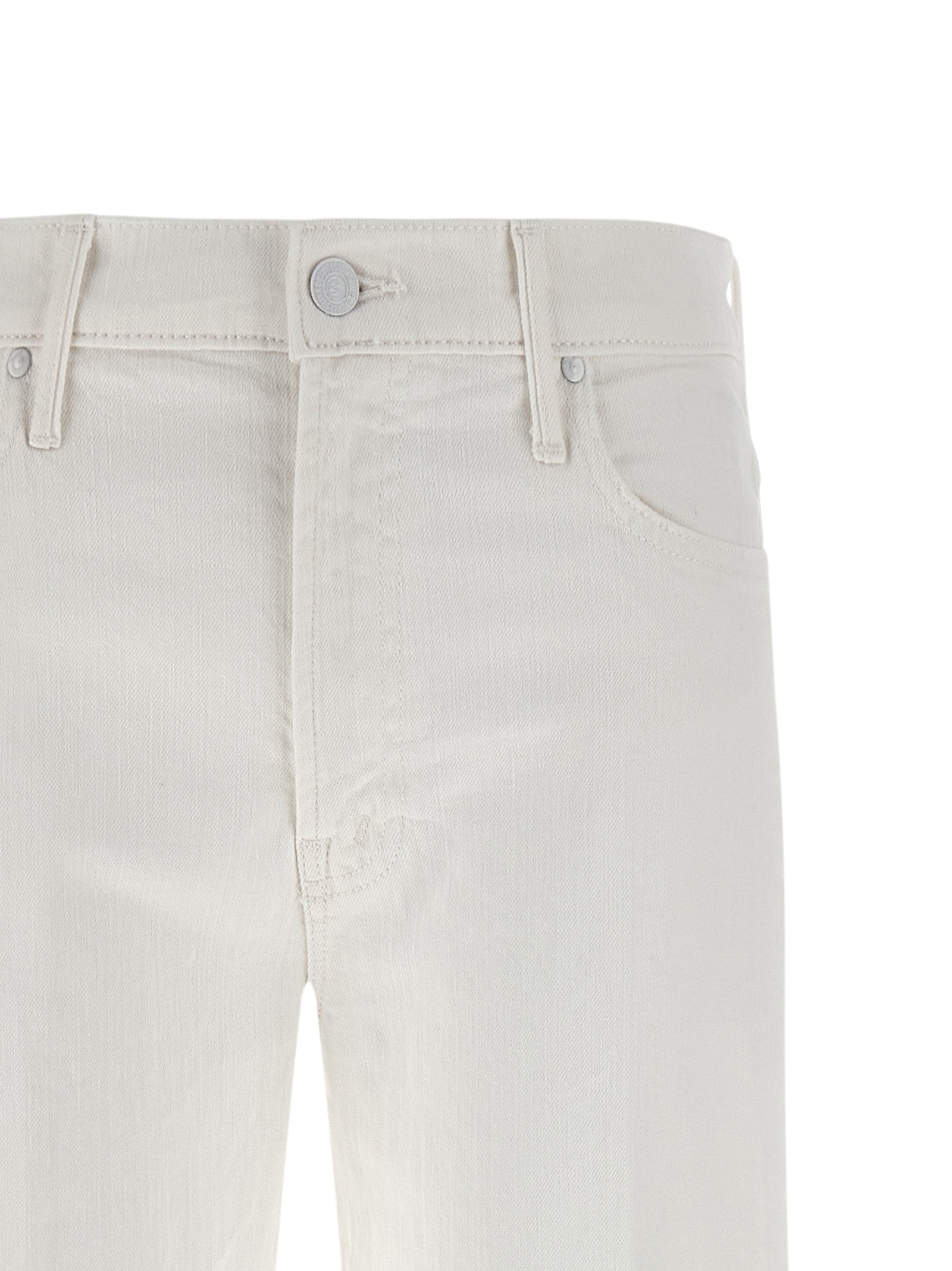 Mother Denim Weiße Baumwoll-Schlagjeans
