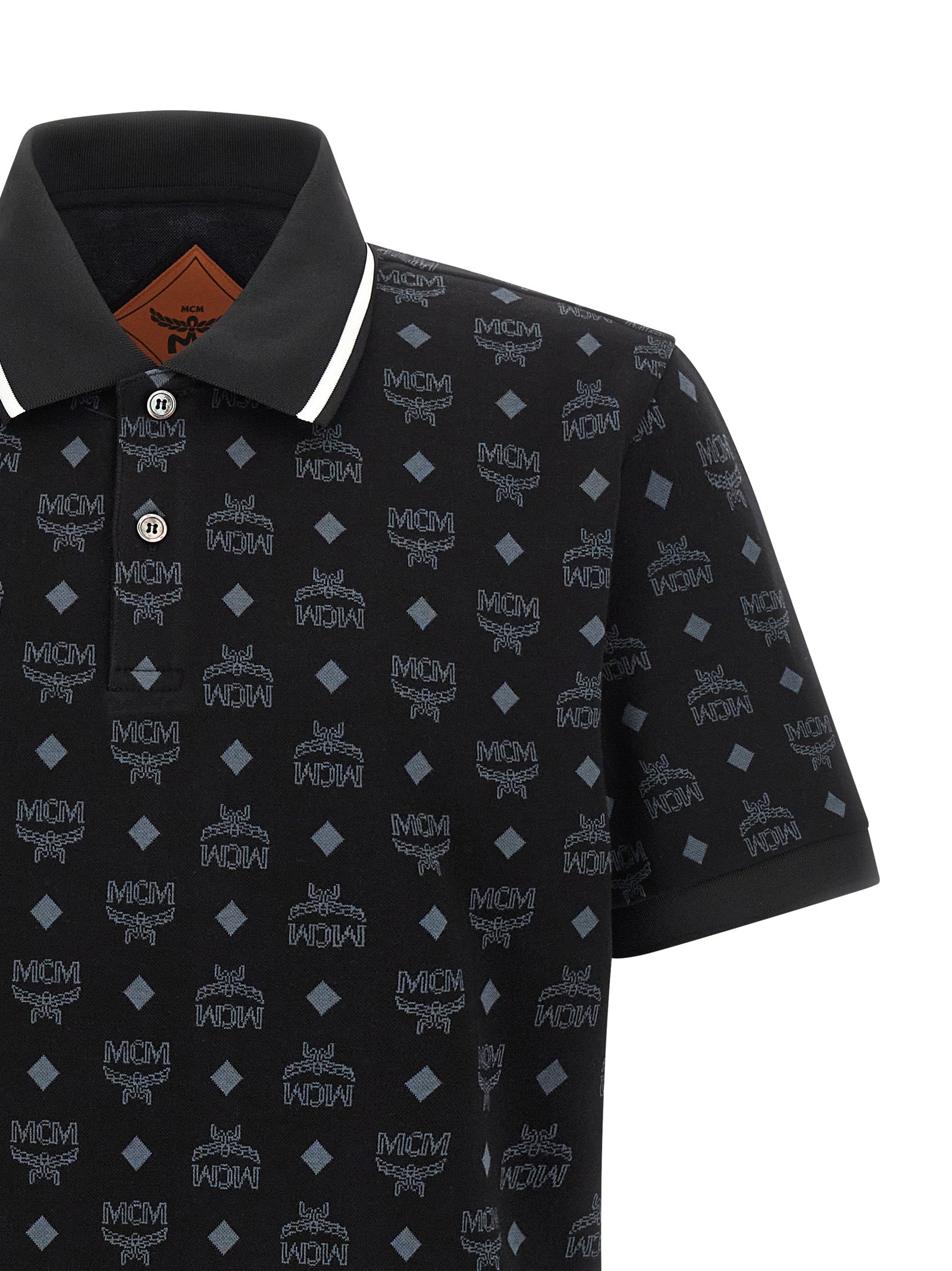 MCM Schwarzes Baumwoll-Poloshirt