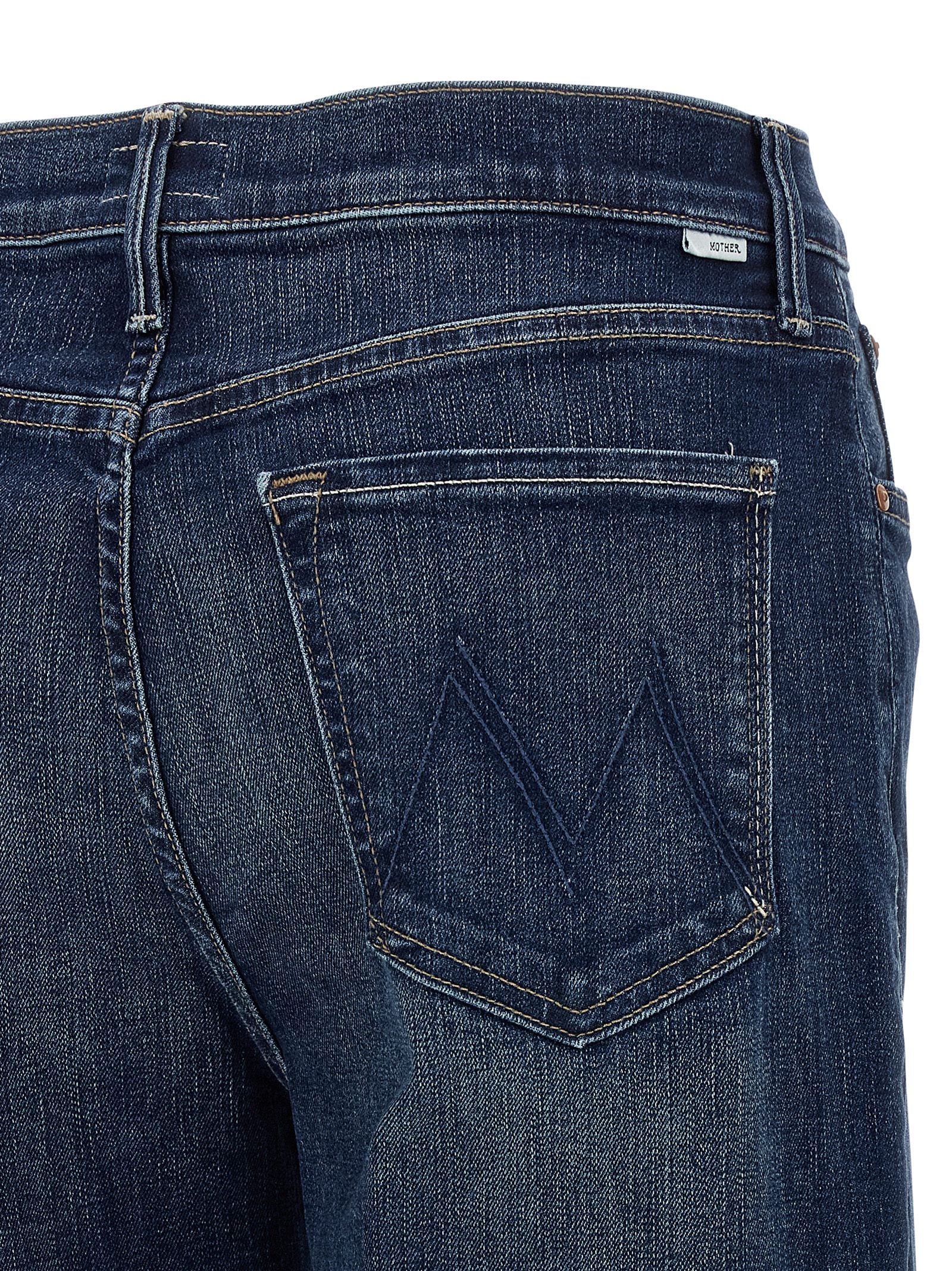 Mother Denim Blaue Jeans aus Baumwolle im geraden Schnitt