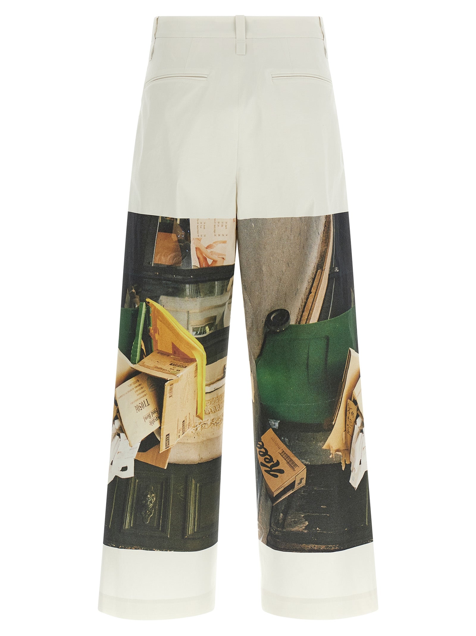 Issey Miyake Weiße Freizeithose aus Polyamid
