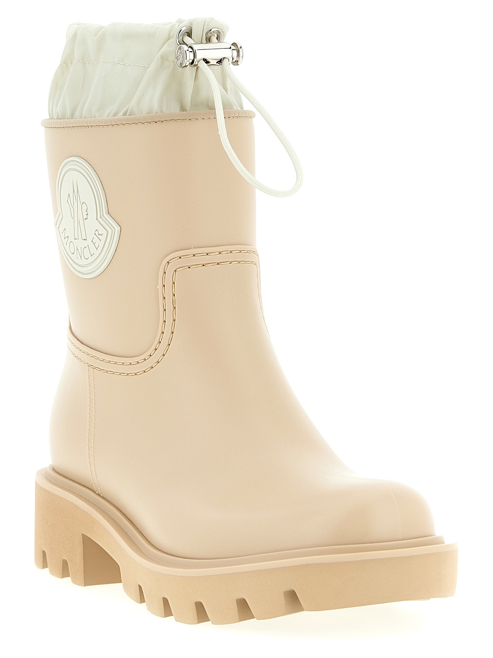 Moncler Beige PVC Stiefeletten