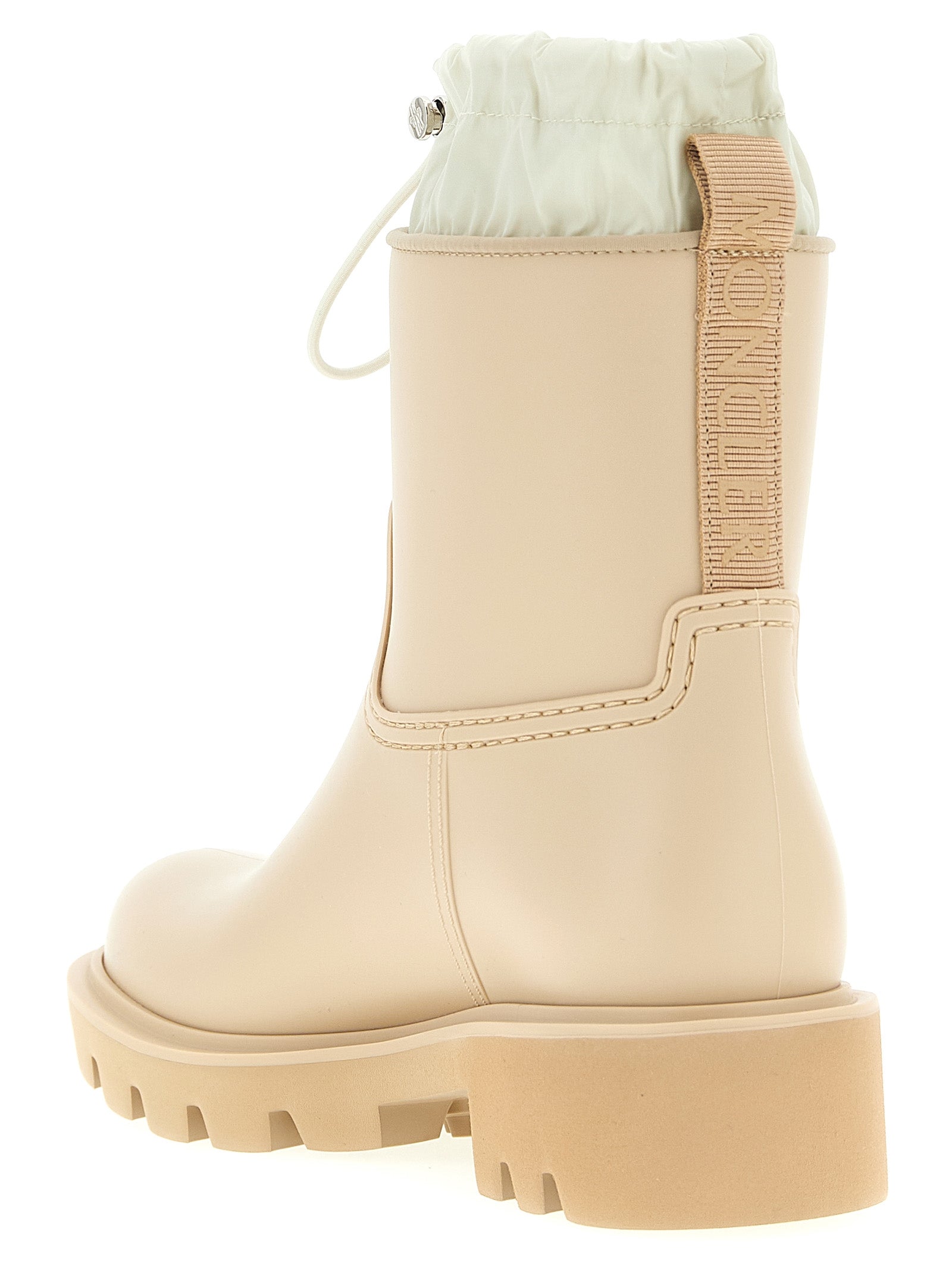 Moncler Beige PVC Stiefeletten
